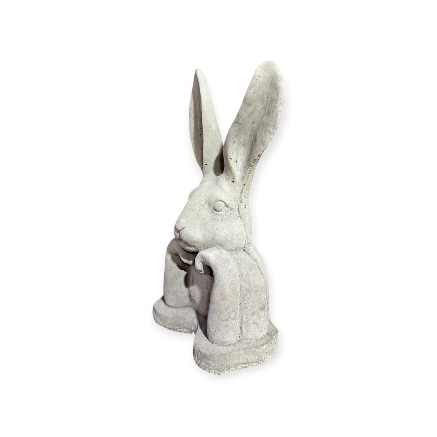 Kleiner aufgestützter Hase - Steinfigur mit stehenden Ohren (H/B/T: 31/17/13 cm, 3,5 kg) Steinguss für Haus und Garten