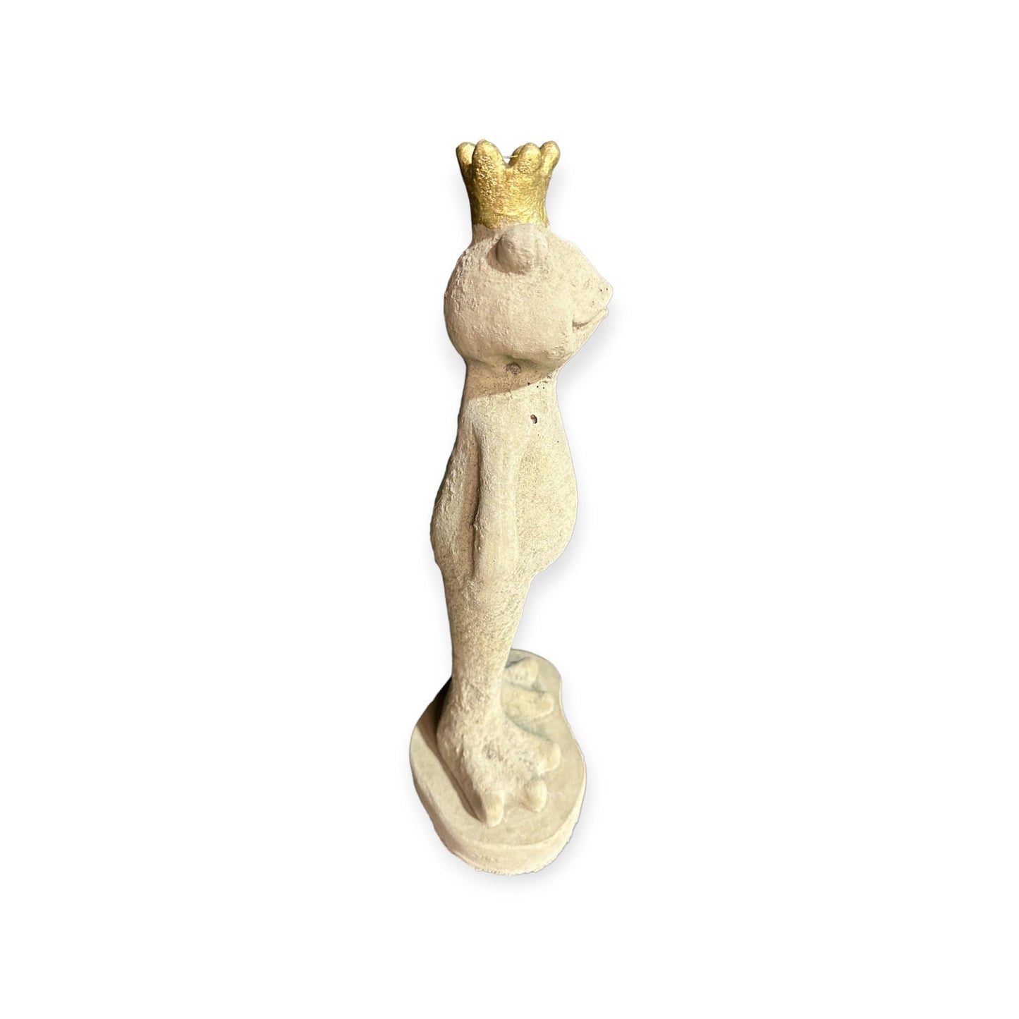 Frosch Eddy mit Goldener Krone Höhe 36cm und 2,4kg schwer - Frostsicher aus eigener Produktion