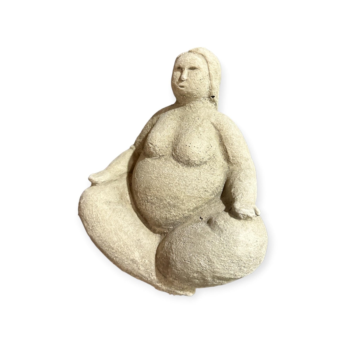 Dicke Dame Matilda in Yogapose als Massive Steinfigur. Frostsicher, Dekoration für Haus und Garten, Yoga Höhe: 20cm und ca 3kg