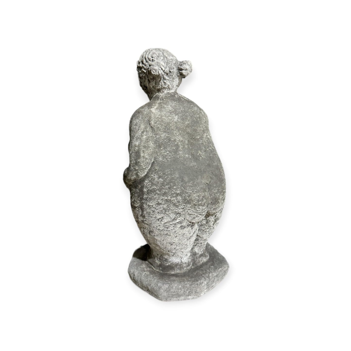 Dicke Dame mit Zöpfen als Steinfigur (H/B/T: 33/14/14 cm, 5,5 kg)