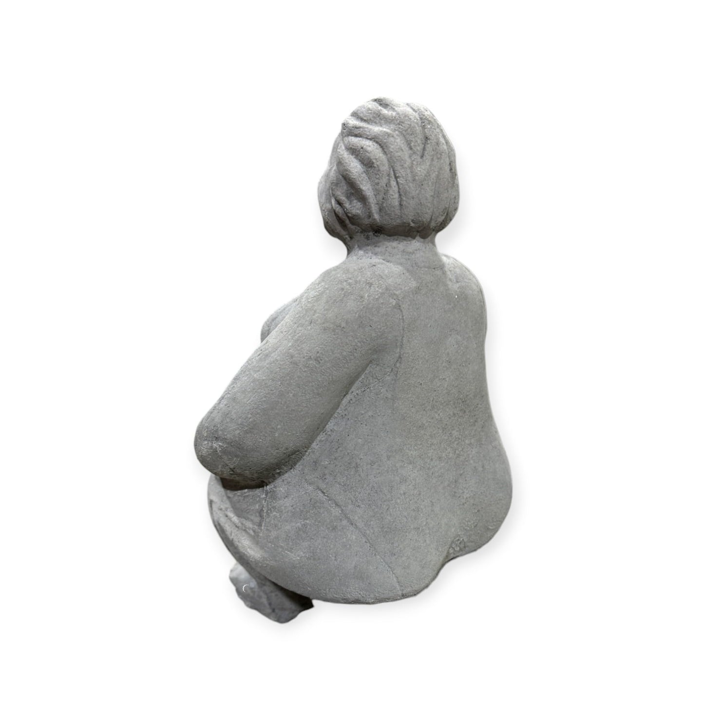 Kantenhocker - Eva auf Kante sitzend - Massiver Steinguss aus eigener Produktion in Deutschland - H/B/T 41/12/15 cm, ca. 4,4 kg