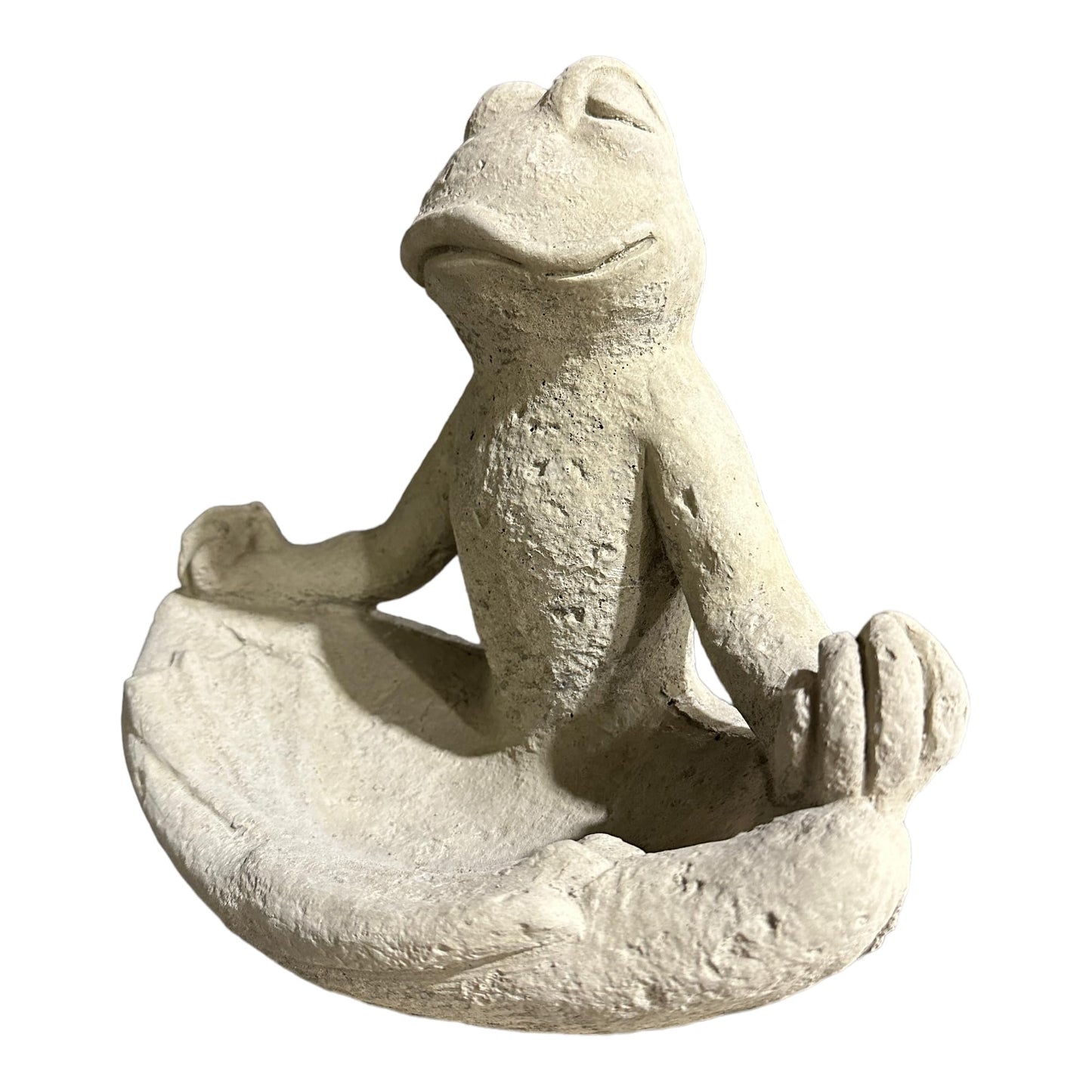 Steinfigur Frosch Rudi in Yogahaltung