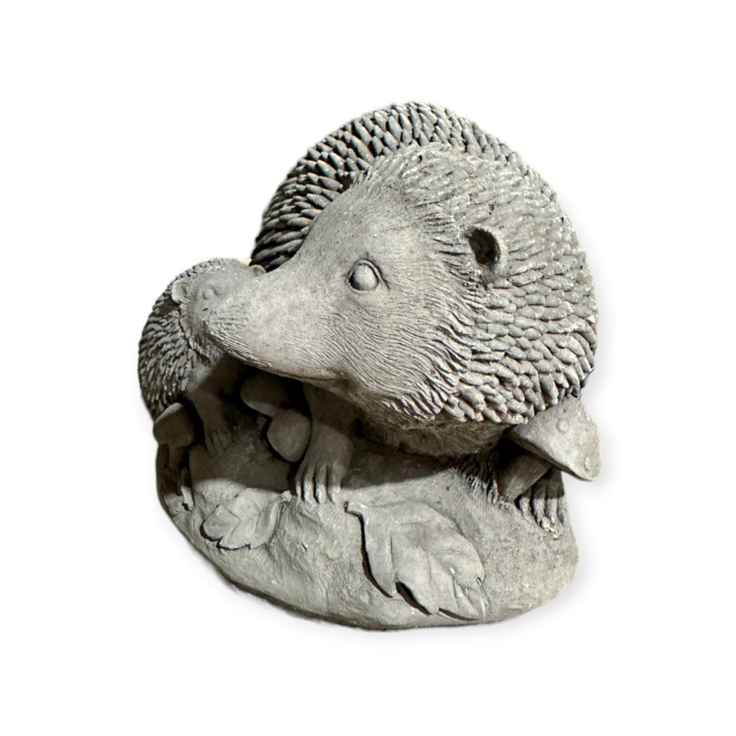 Liebevolle Igel-Familie - Steinfigur für unvergessliche Gärten (Maße: H/B/T 12/20/14 cm, ca. 3,75 kg)
