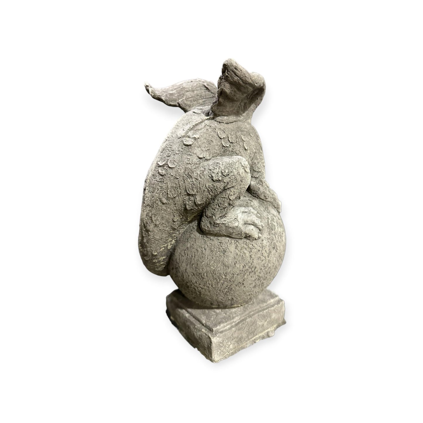 Drache auf Kugel: Massive Steinfigur, Steinguss, 8kg, 32x19x18cm, Frostsicher für Haus und Garten