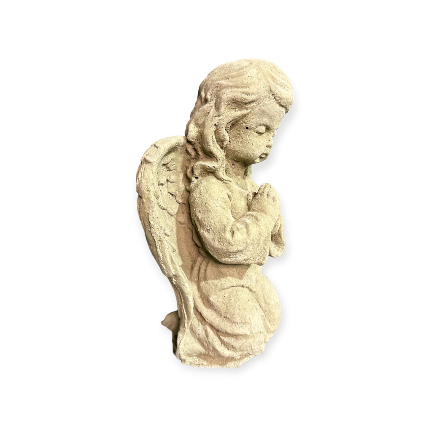 Kleiner Engel knieend - Steinfigur aus hochwertigem Steinguss (Beton)