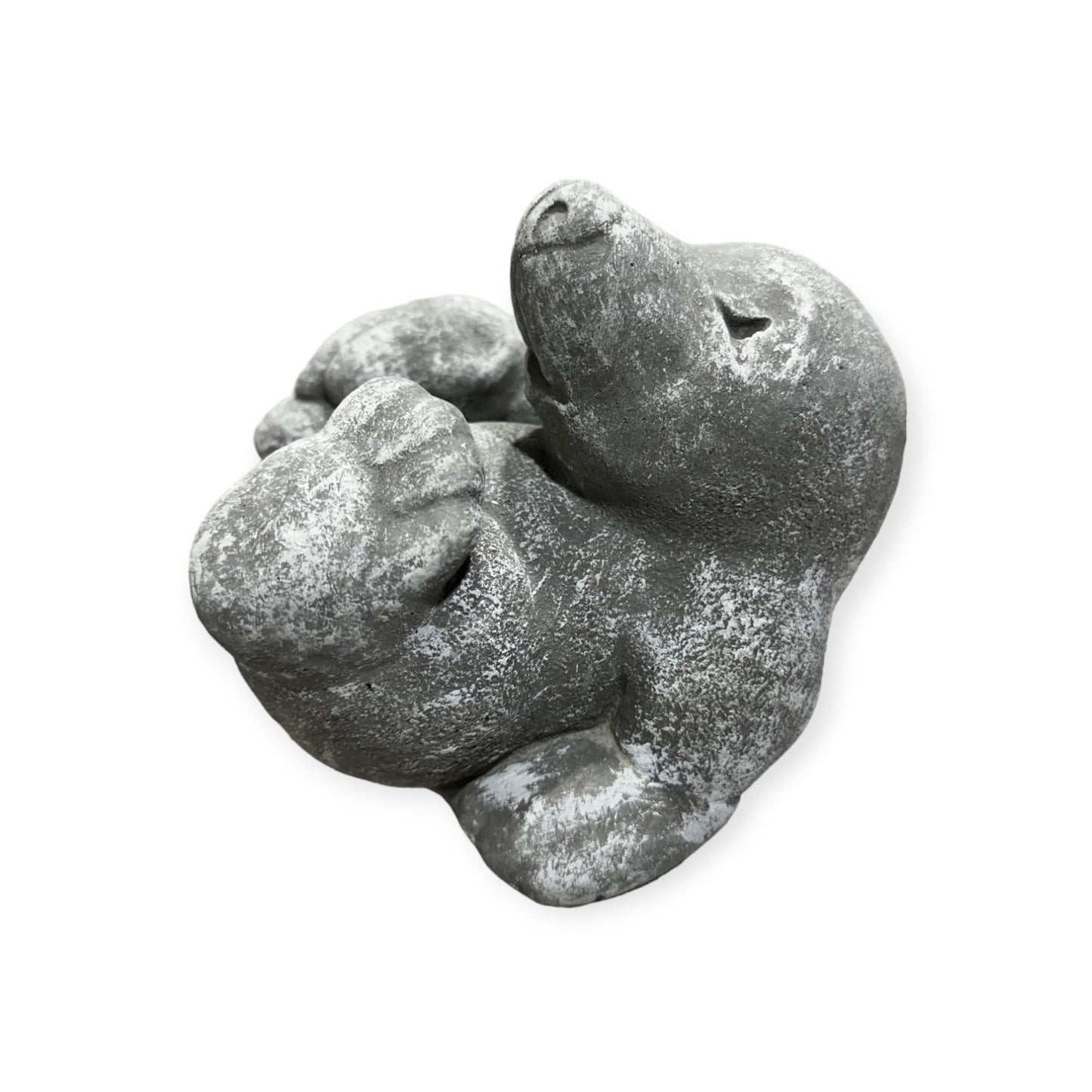Verspielter Maulwurf auf dem Rücken liegend - Robuste Steinguss-Skulptur Maße (H/B/T): 14/15/16 cm für Haus und Garten