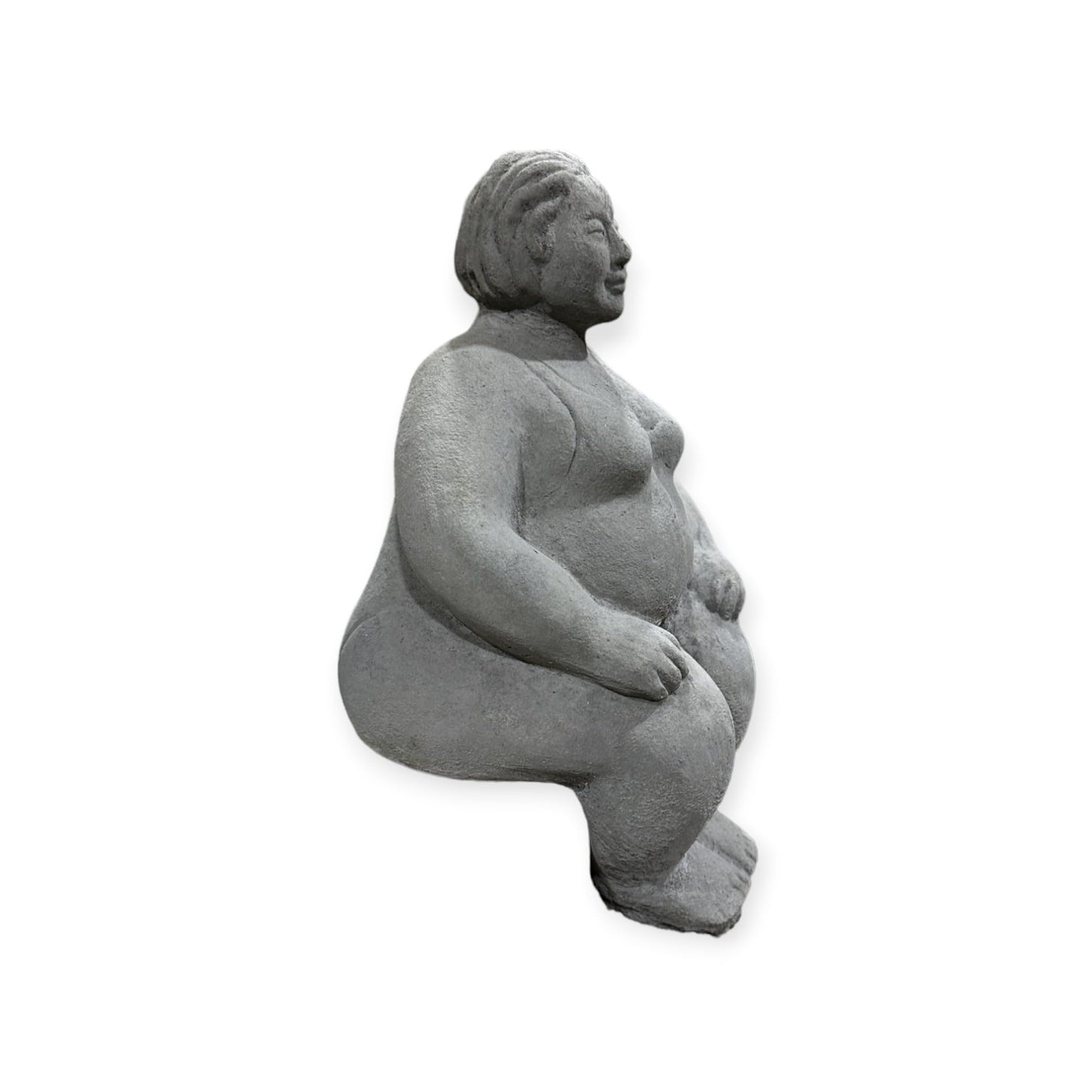 Kantenhocker - Eva auf Kante sitzend - Massiver Steinguss aus eigener Produktion in Deutschland - H/B/T 41/12/15 cm, ca. 4,4 kg