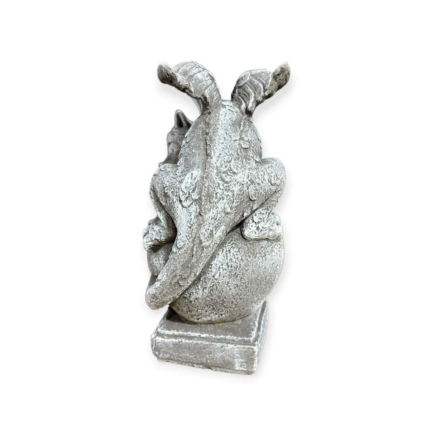 Drache auf Kugel: Massive Steinfigur, Steinguss, 8kg, 32x19x18cm,