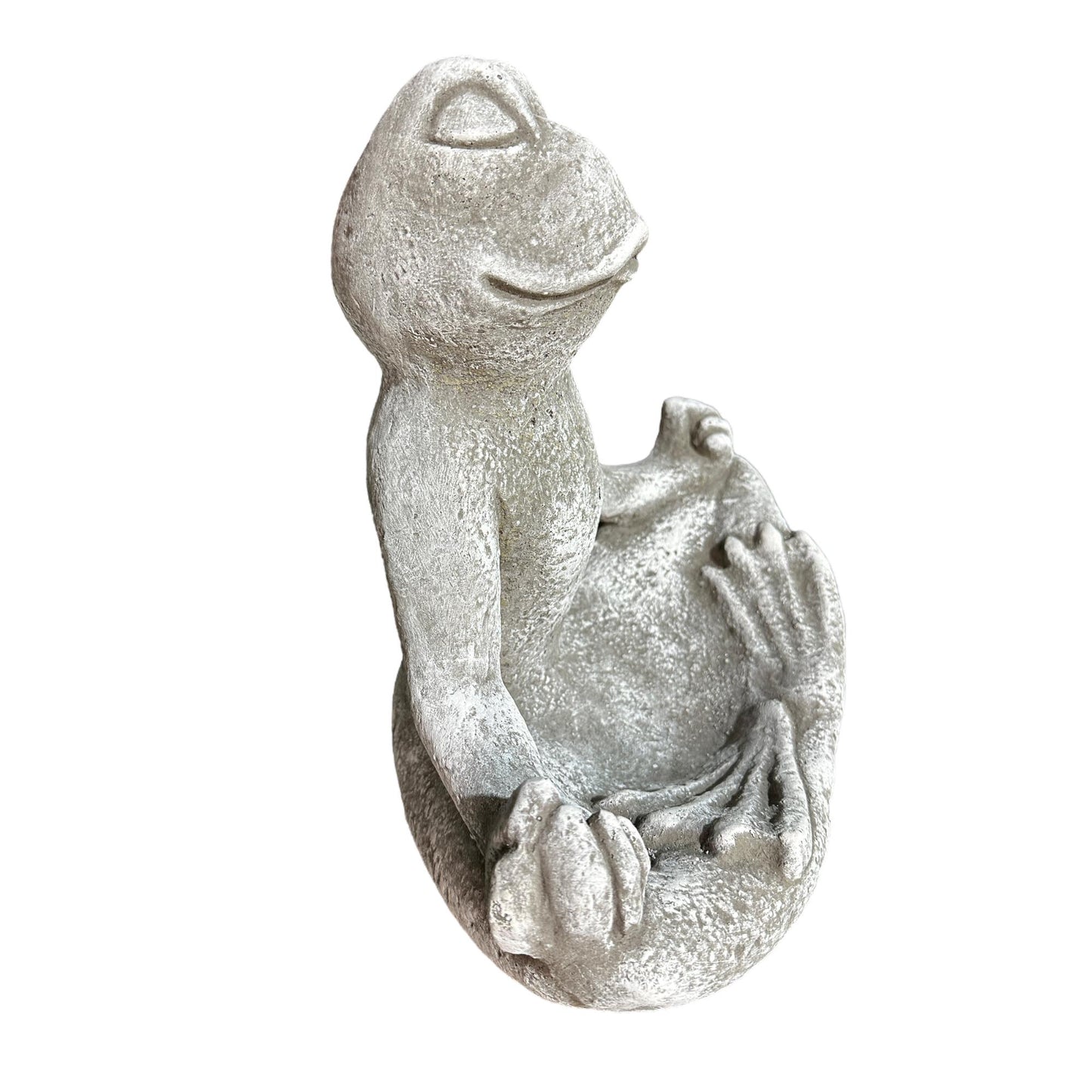 Steinfigur Frosch Rudi in Yogahaltung