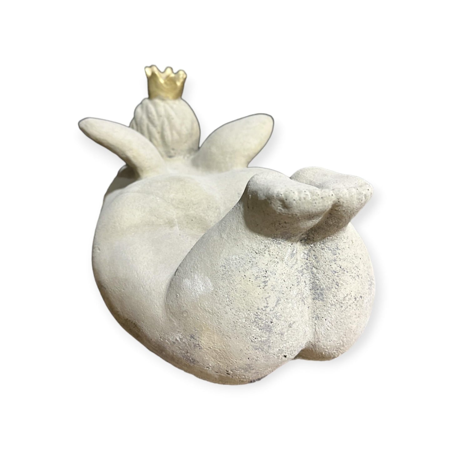 Dicke Prinzessin mit Krone - Massiver Steinguss, Handgefertigt in Deutschland, 8,4 kg, H/B/T 18/18/33