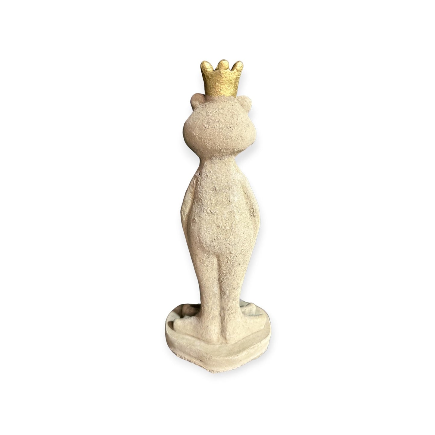 Frosch Eddy mit Goldener Krone Höhe 36cm und 2,4kg schwer - Frostsicher aus eigener Produktion