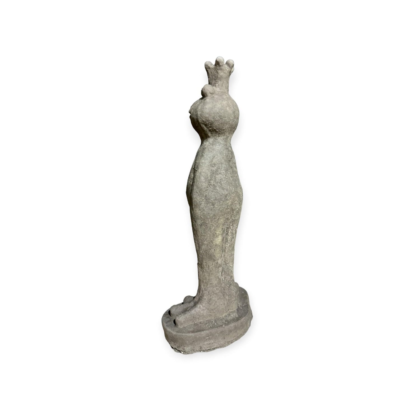 Steinfigur - Frosch Eddy mit Krone Höhe 42cm und 3,7kg schwer - Frostsicher aus eigener Produktion für Haus und Garten
