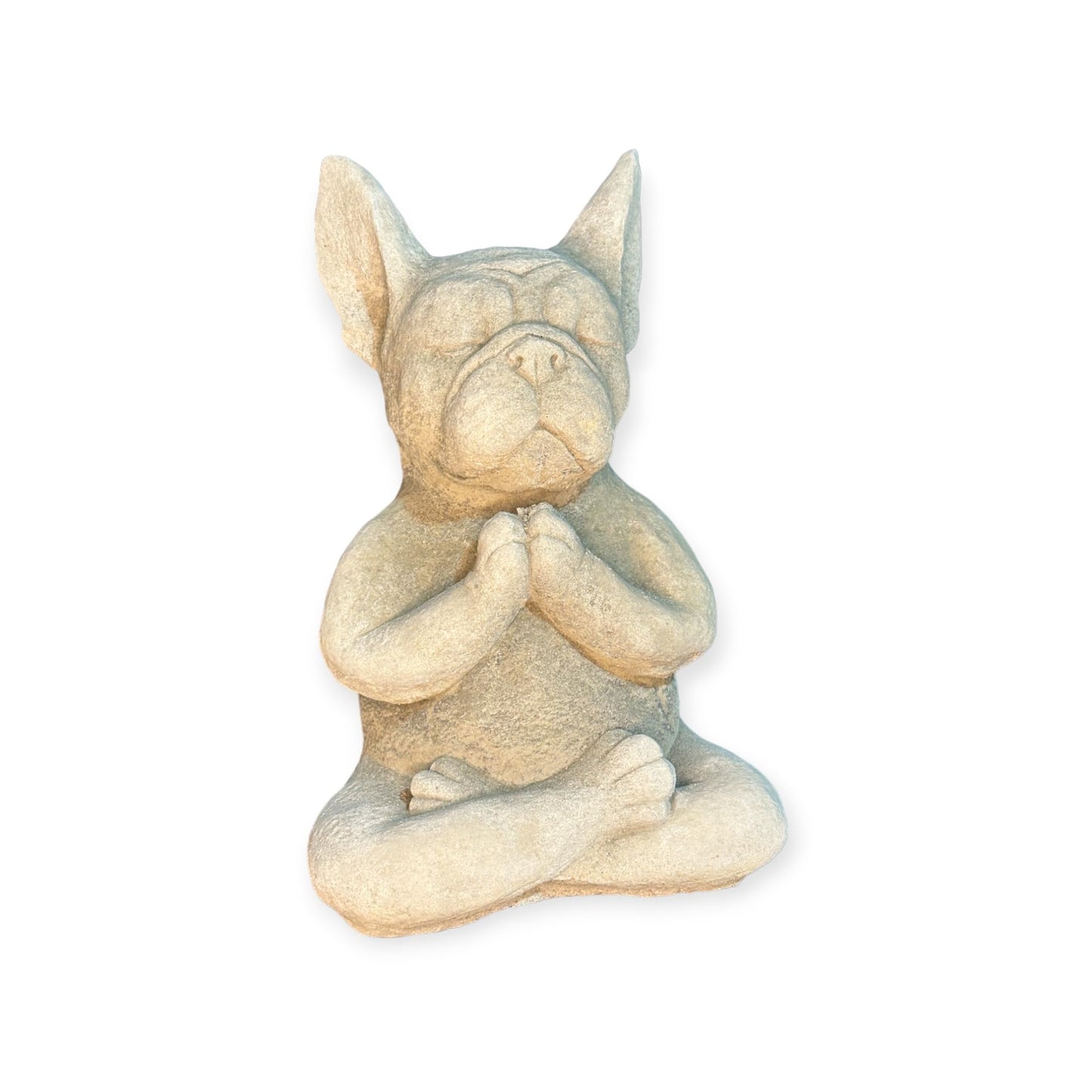 Yoga Französische Bulldogge Massiv Gartenfigur Geschenkidee Höhe 30cm Gewicht ca. 8kg Frenchie