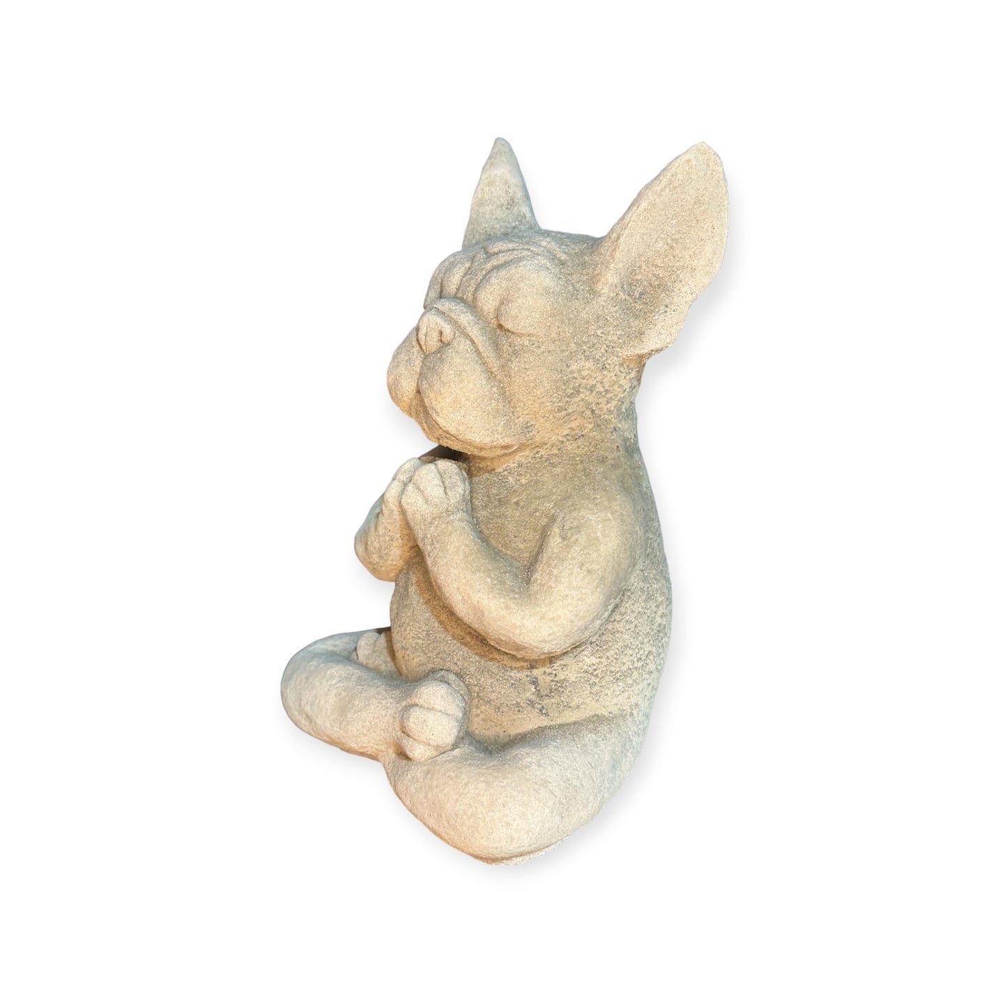 Yoga Französische Bulldogge Massiv Gartenfigur Geschenkidee Höhe 30cm Gewicht ca. 8kg Frenchie
