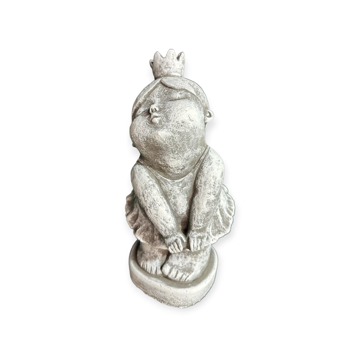 Elegante Frostbeständige Ballerina Skulptur mit Goldener Krone H/B/T in cm 29/14/14 ca. 4kg schwer - Handgefertigt in Deutschland