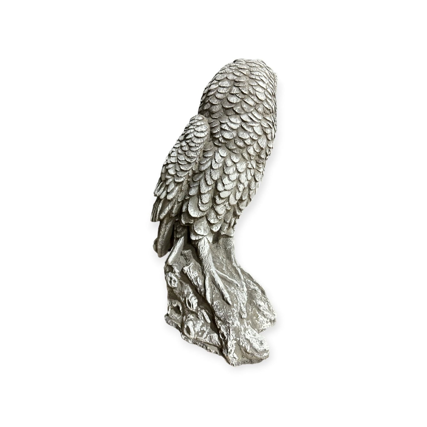 Große Steinfigur - Sitzende Eule auf Baumstamm Maße (H/B/T): 44/27/15 cm, ca. 12,5 kg schwer für Haus und Garten