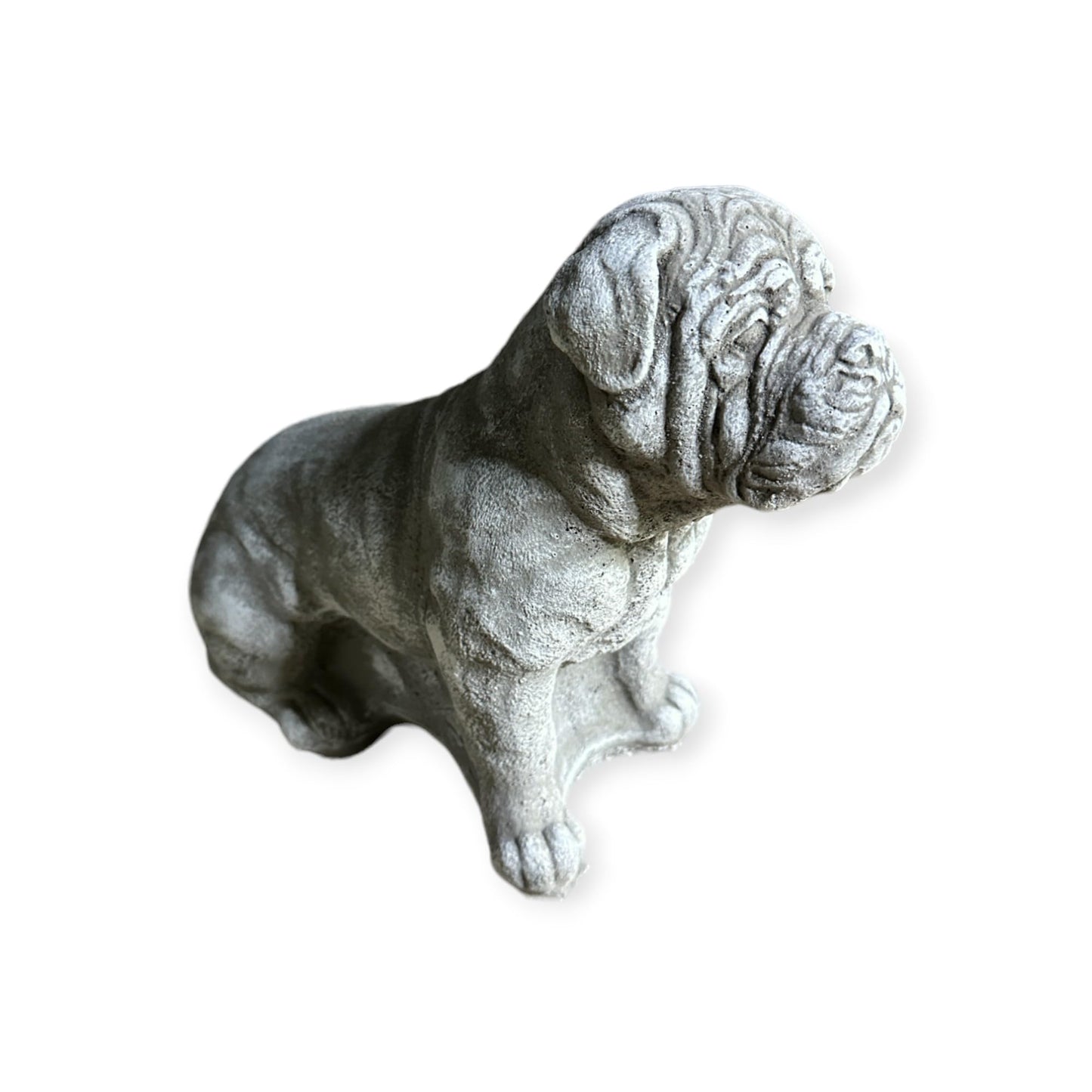 Bordeauxdogge Steinfigur: Massiver Steinguss, 5kg, 24x24x13 cm, Frostsicher
