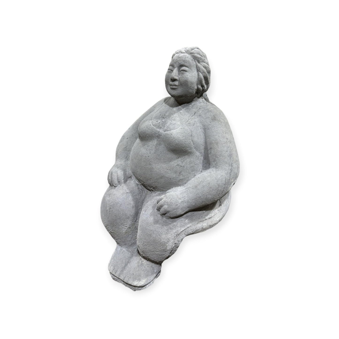 Kantenhocker - Eva auf Kante sitzend - Massiver Steinguss aus eigener Produktion in Deutschland - H/B/T 41/12/15 cm, ca. 4,4 kg