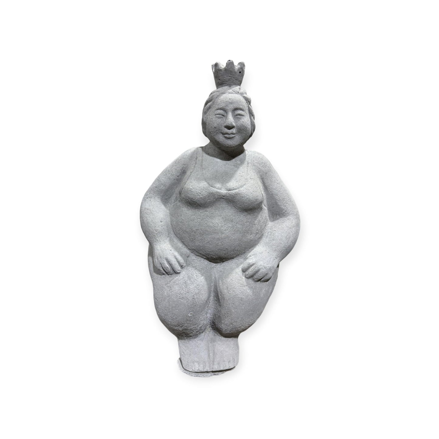 Kantenhocker - Eva auf Kante sitzend - Massiver Steinguss aus eigener Produktion in Deutschland - H/B/T 40/12/15 cm, ca. 4,4 kg