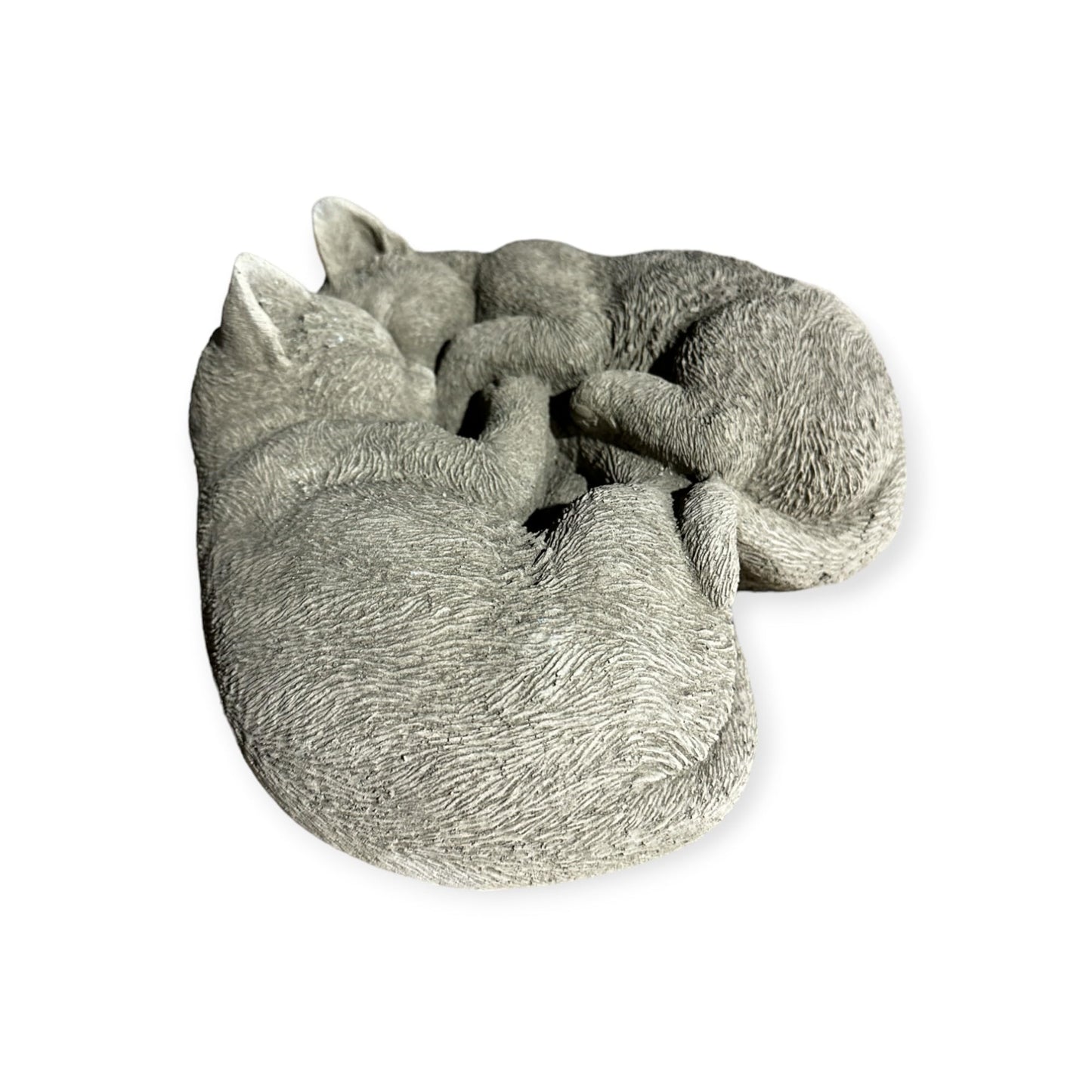 Frostresistente Steinfigur 'Eingerollte Katzen' - 14x28x26 cm - Handgefertigt in Deutschland