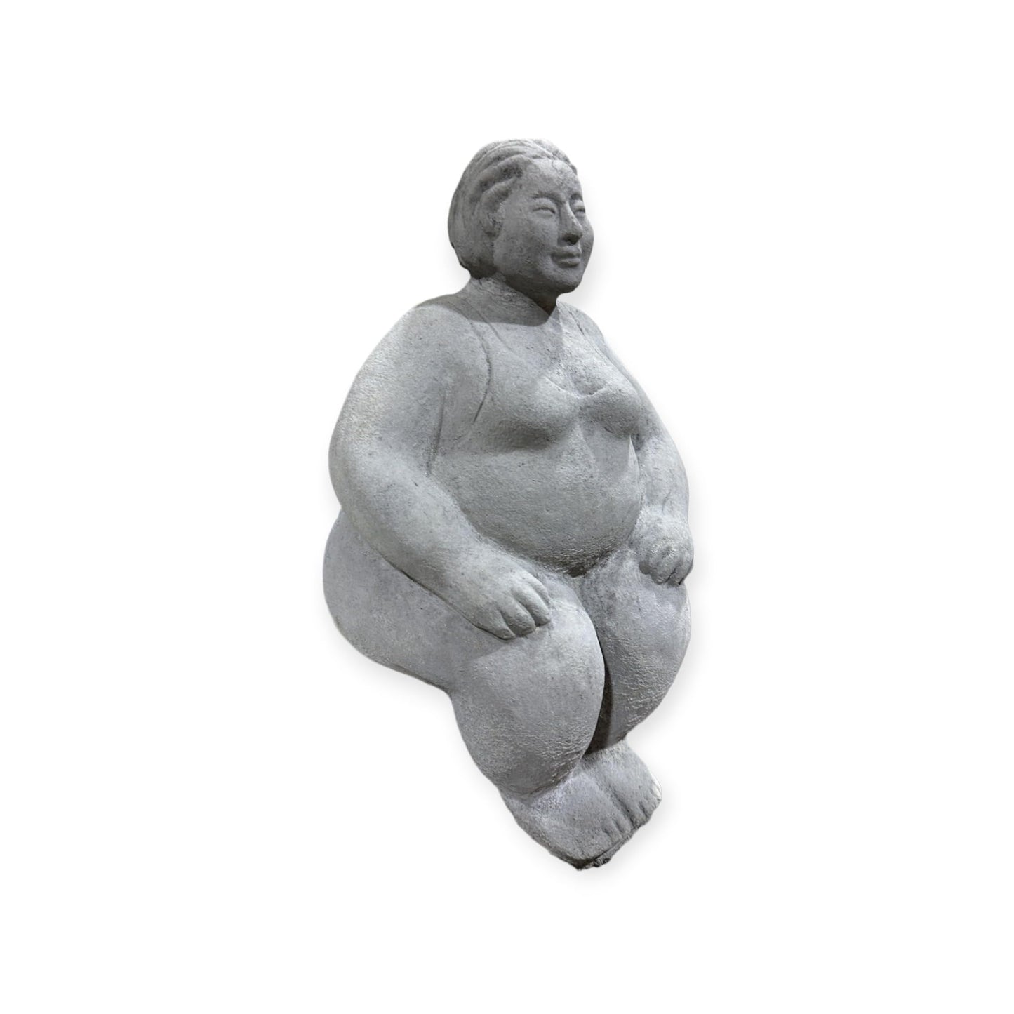 Kantenhocker - Eva auf Kante sitzend - Massiver Steinguss aus eigener Produktion in Deutschland - H/B/T 41/12/15 cm, ca. 4,4 kg