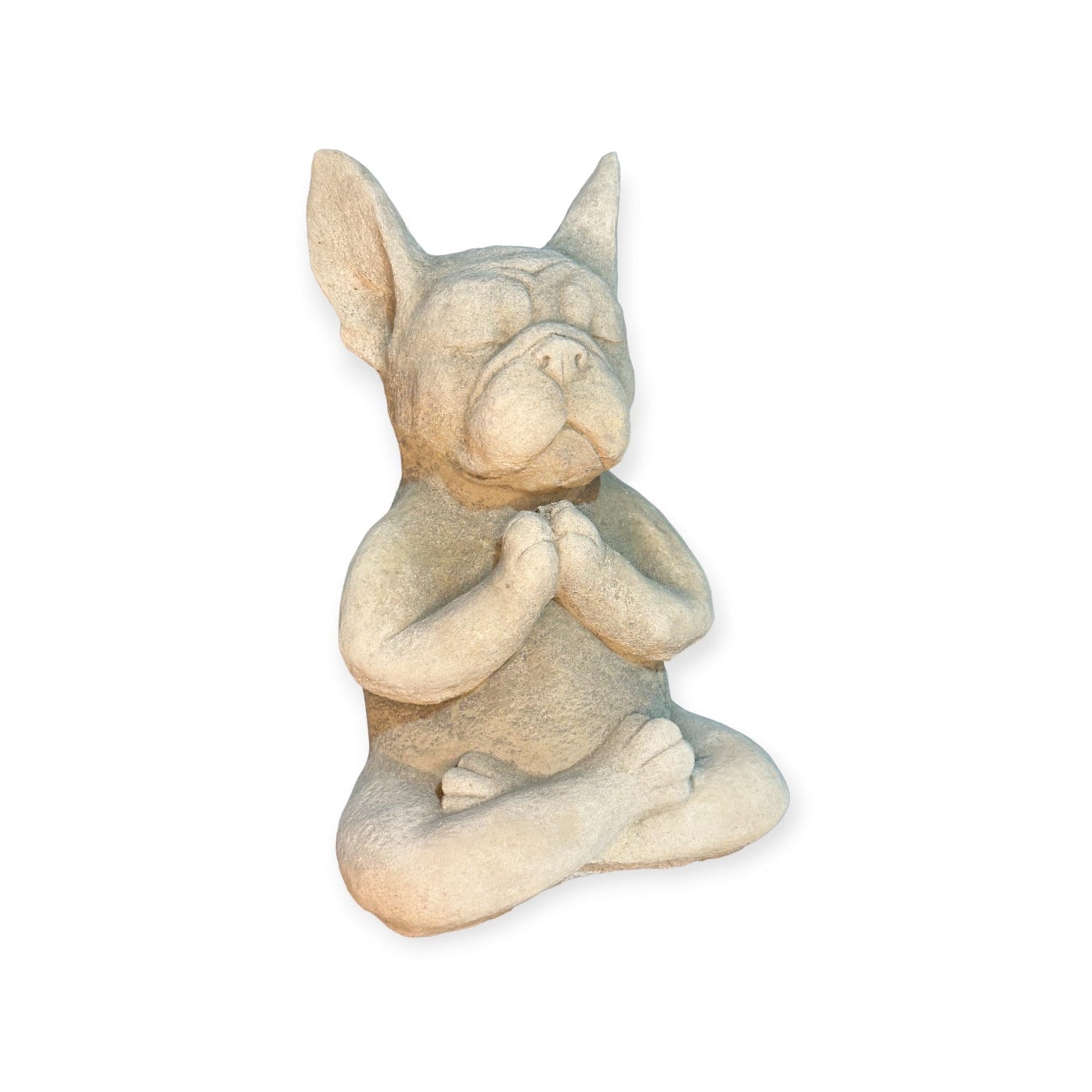 Yoga Französische Bulldogge Massiv Gartenfigur Geschenkidee Höhe 30cm Gewicht ca. 8kg Frenchie