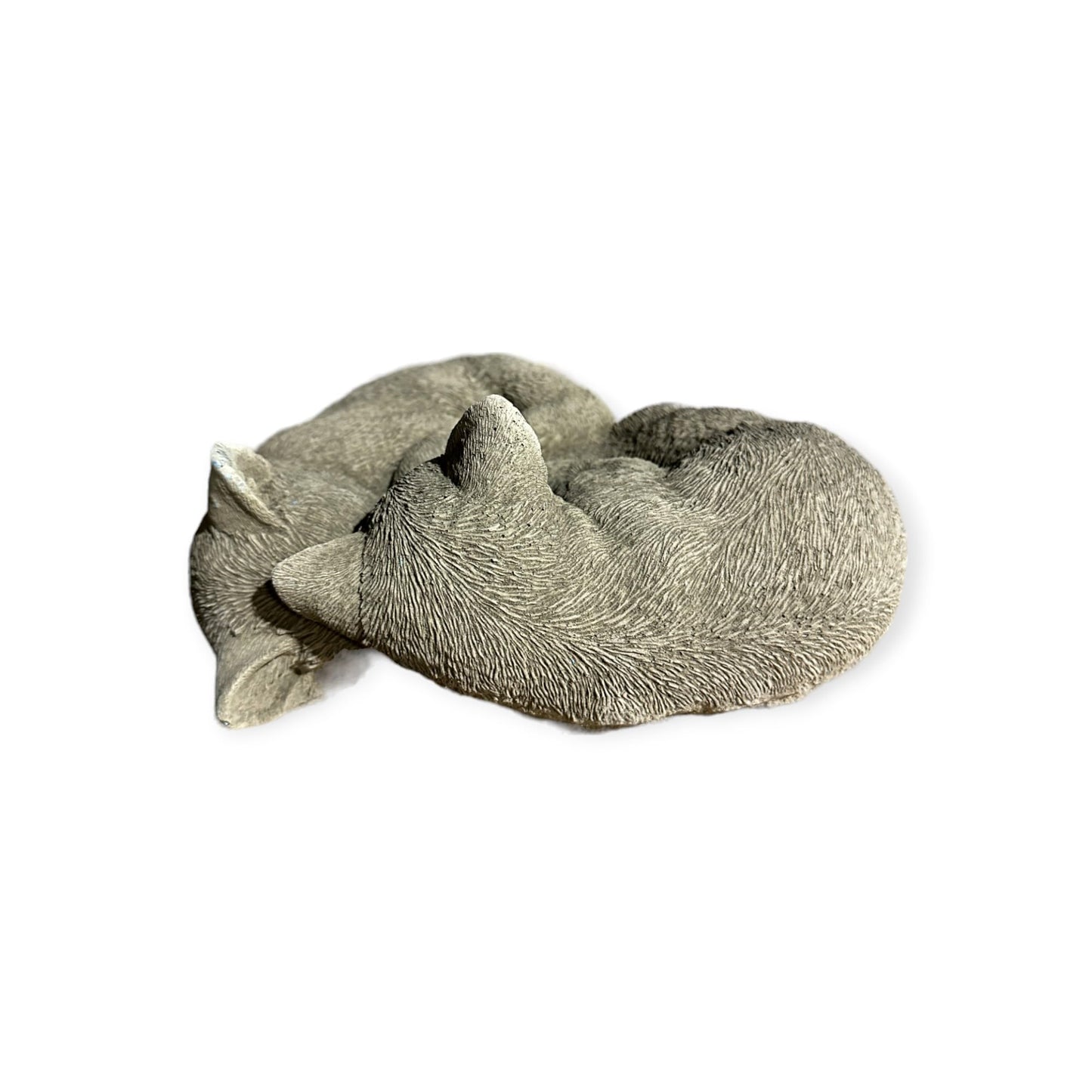 Frostresistente Steinfigur 'Eingerollte Katzen' - 14x28x26 cm - Handgefertigt in Deutschland