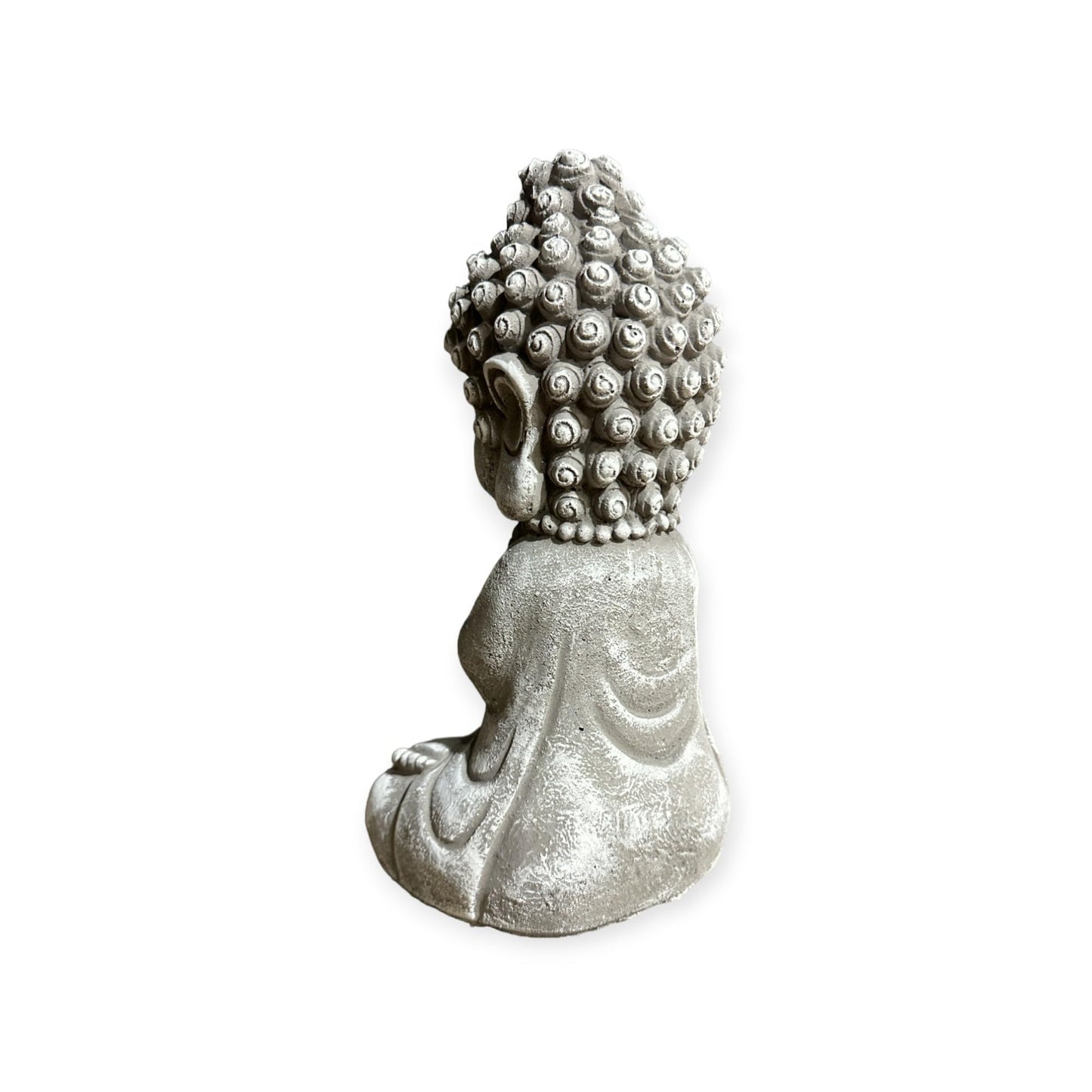 Liebenswerter Gartenmönch - Kleine Mönch-Figur für Zauberhafte Gärten (Maße H/B/T 26/12/9 cm, ca. 2,25 kg) Frostsichere Steinfigur aus Beton Grau/Weiß