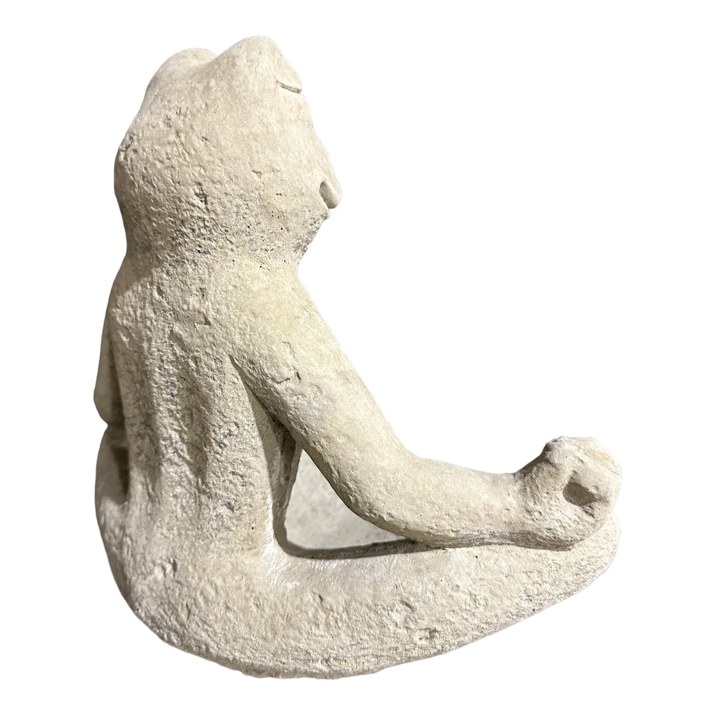 Steinfigur Frosch Rudi in Yogahaltung