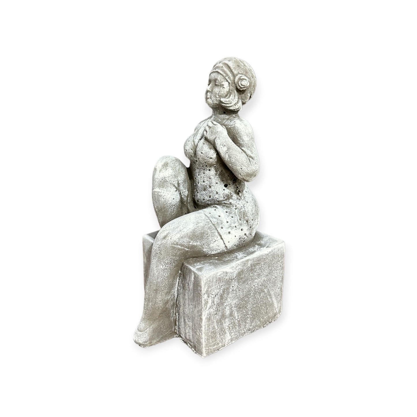 Badenixe auf einem Sockel als Steinfigur für besondere Dekoration Frostischer und Witterungsbeständig