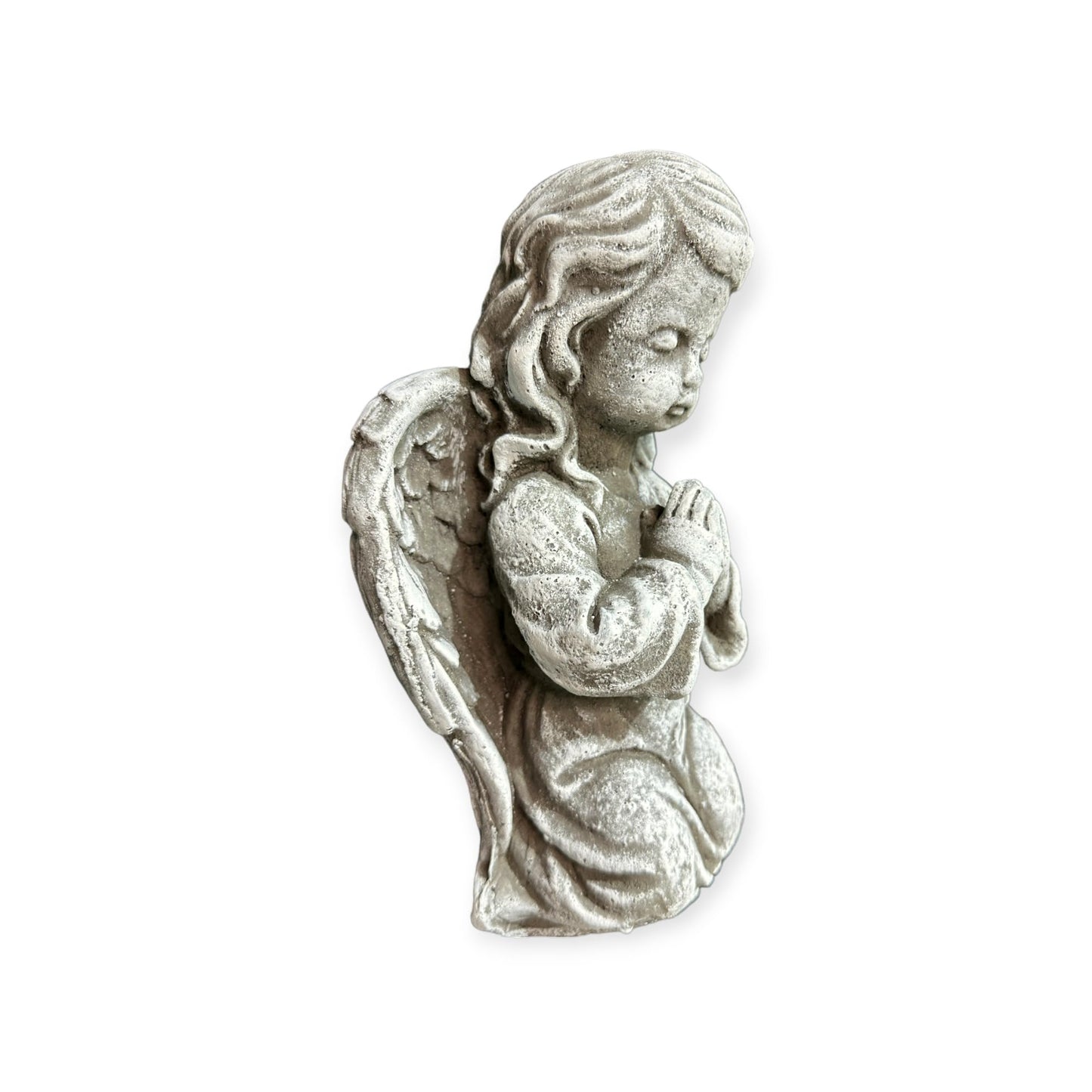 Kleiner Engel knieend - Steinfigur aus hochwertigem Steinguss (Beton) für Haus und Garten