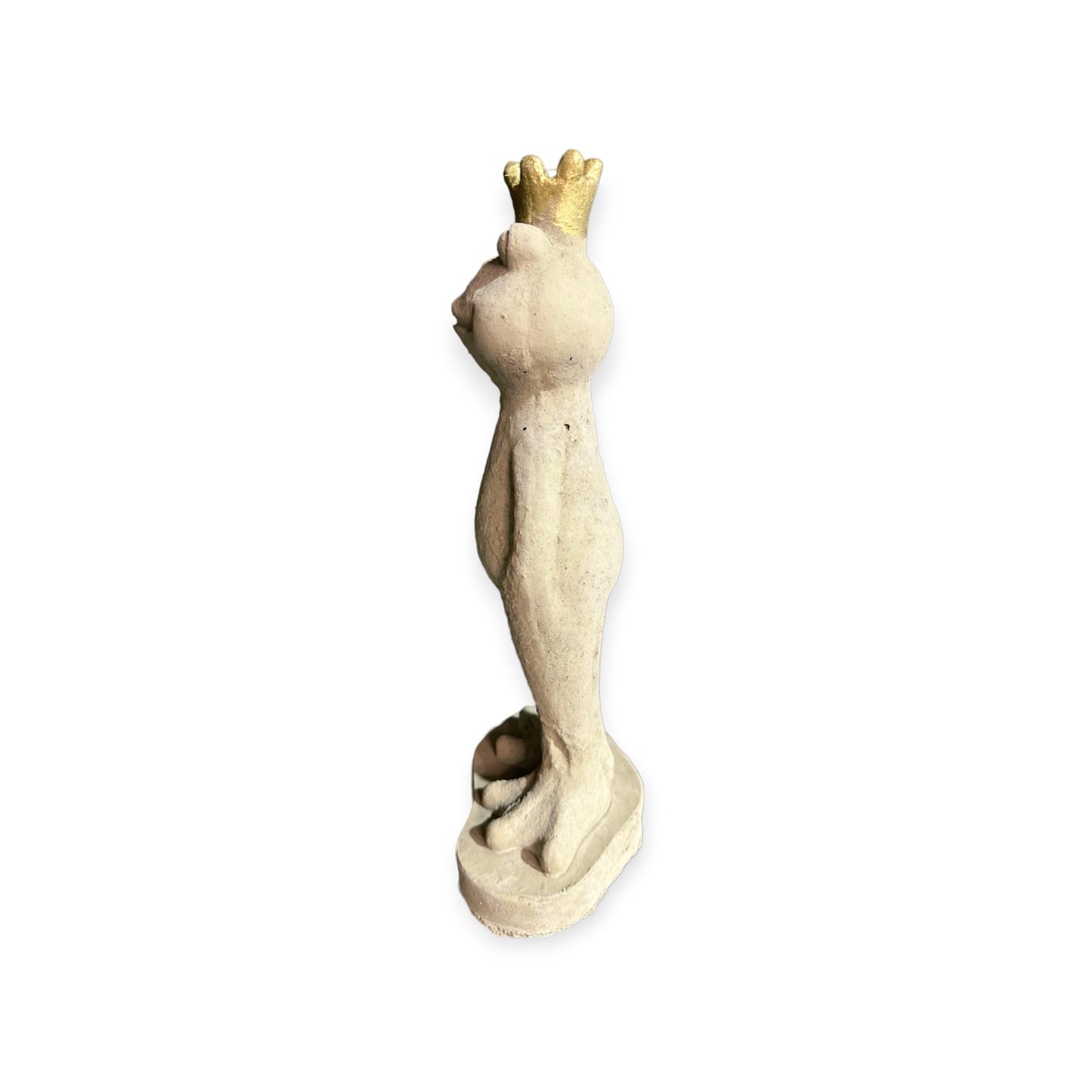 Frosch Eddy mit Goldener Krone Höhe 36cm und 2,4kg schwer - Frostsicher aus eigener Produktion