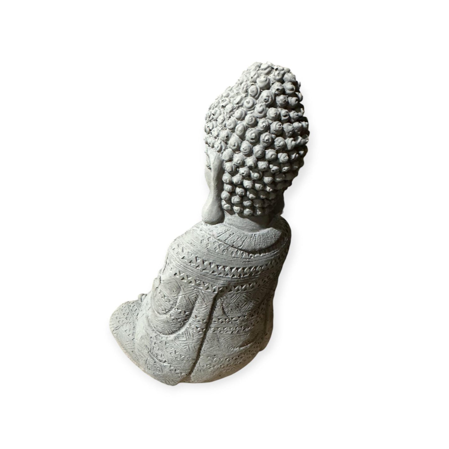 Frostsichere sitzende Buddha Steinfigur - Handgefertigt in Deutschland - H 22cm x B 14cm x T 8cm