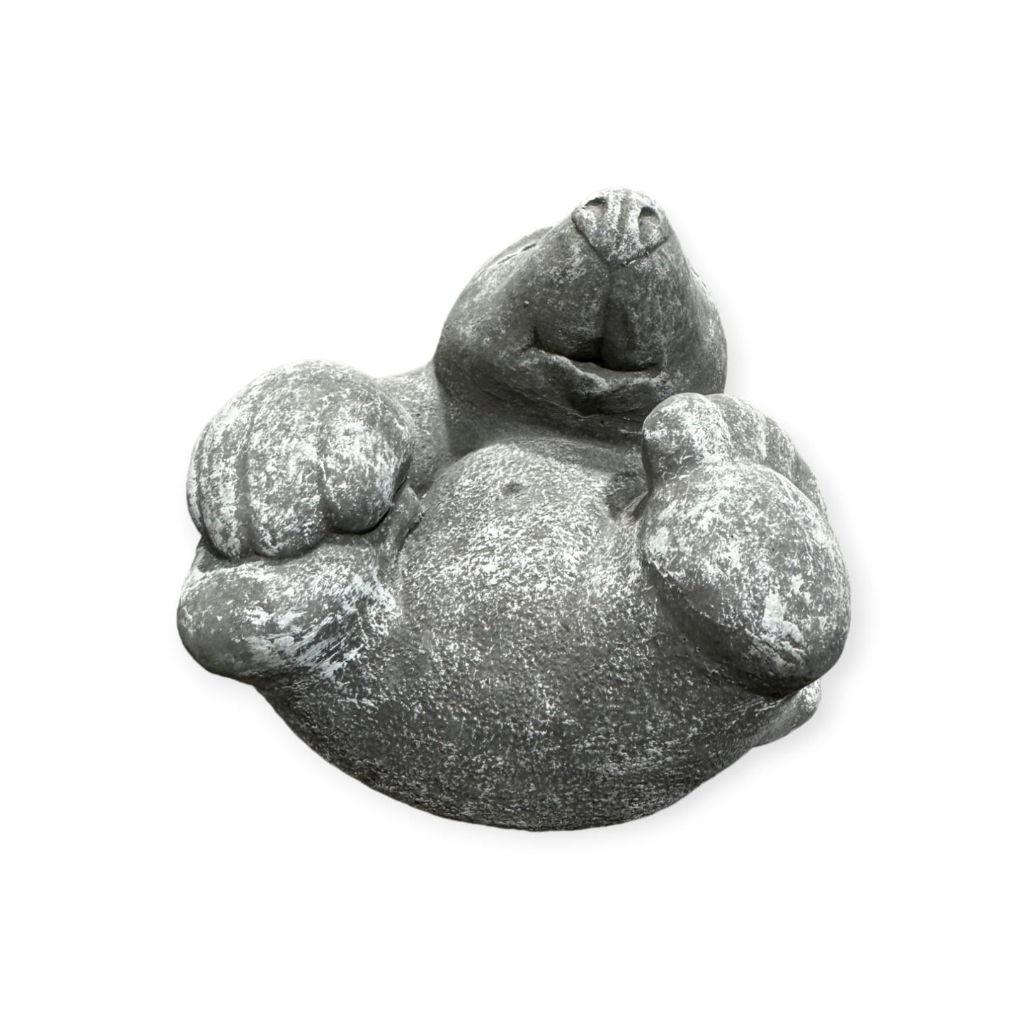 Verspielter Maulwurf auf dem Rücken liegend - Robuste Steinguss-Skulptur Maße (H/B/T): 14/15/16 cm für Haus und Garten