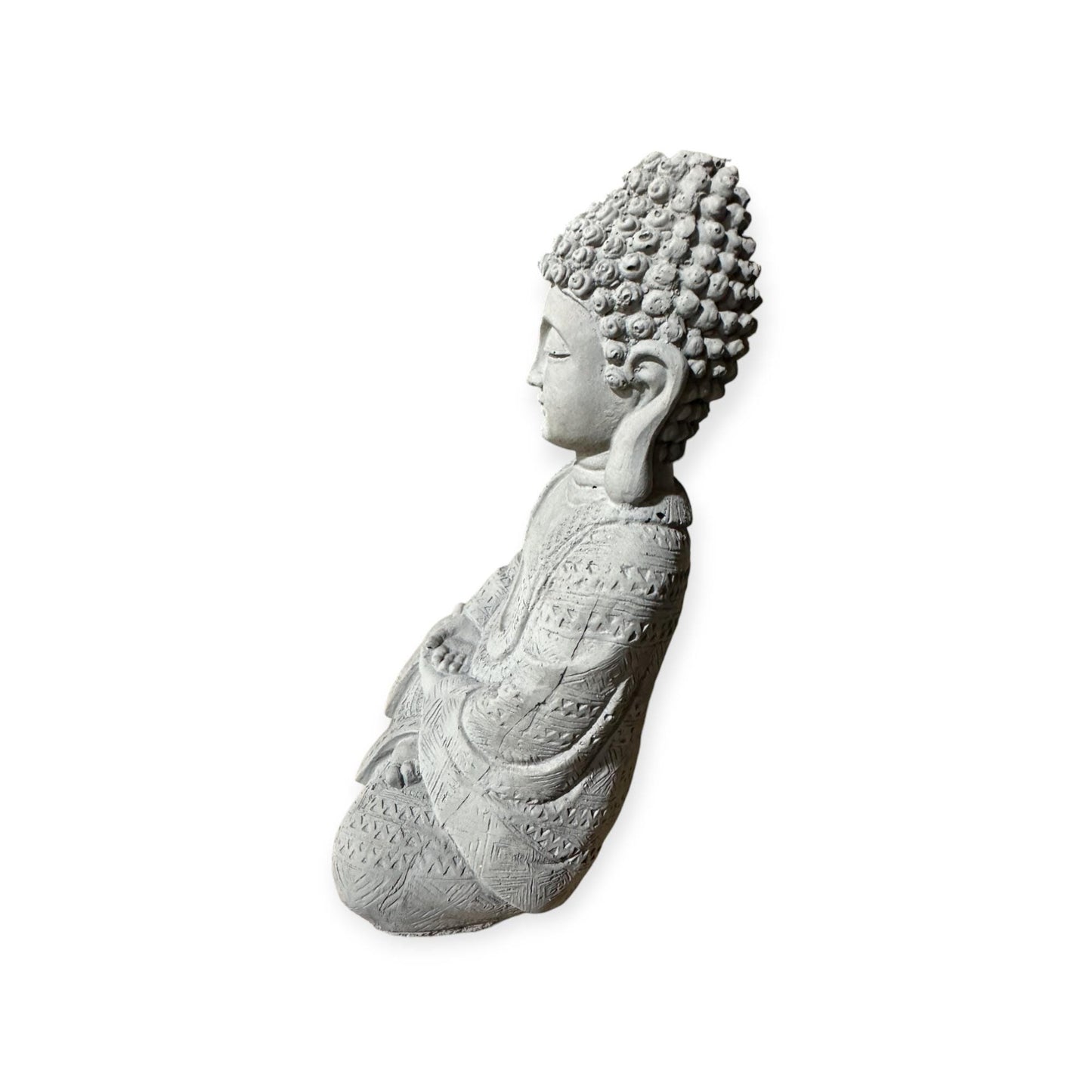 Frostsichere sitzende Buddha Steinfigur - Handgefertigt in Deutschland - H 22cm x B 14cm x T 8cm