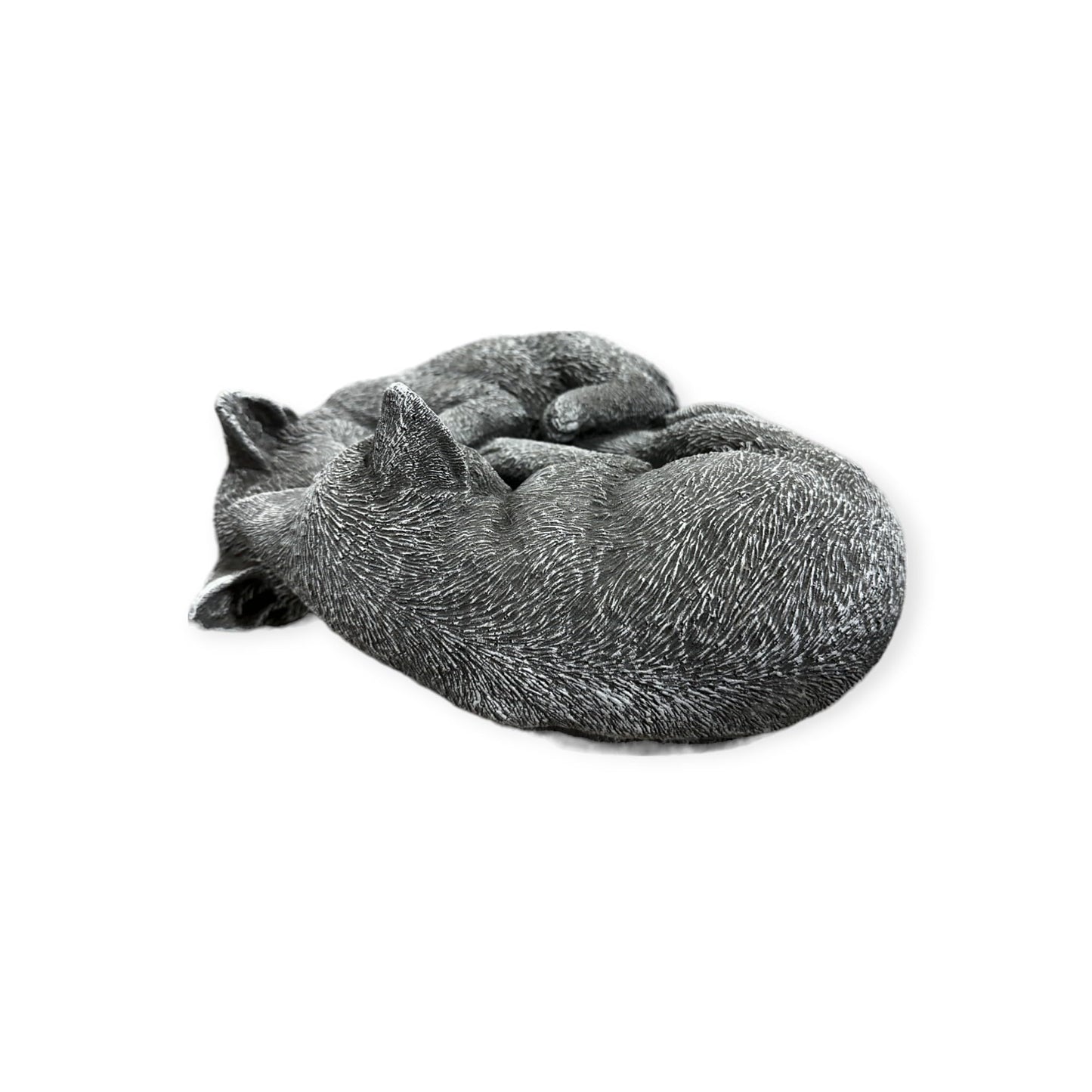 Frostresistente Steinfigur 'Eingerollte Katzen' - 14x28x26 cm - Handgefertigt in Deutschland für Haus und Garten