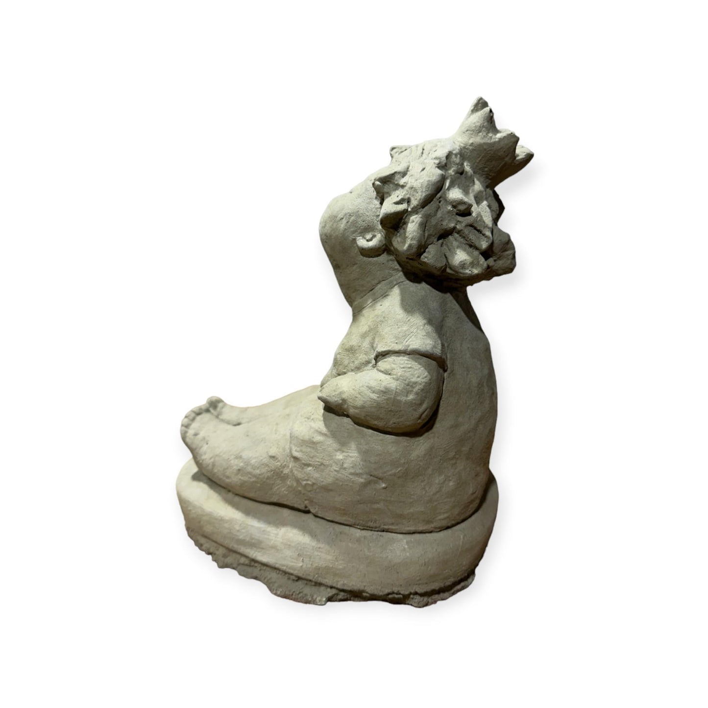 Elegante Ballerina Skulptur mit Krone, Natur unbemalt Sandfarben - Handgefertigt in Deutschland Maße H/B/T in cm 24/14/19 Frostsicher für Haus und Garten