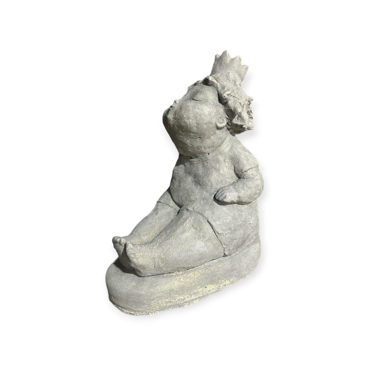 Elegante Ballerina Skulptur mit Krone, Natur unbemalt - Handgefertigt in Deutschland Maße H/B/T in cm 24/14/19 Frostsicher Hingucker in jedem Garten