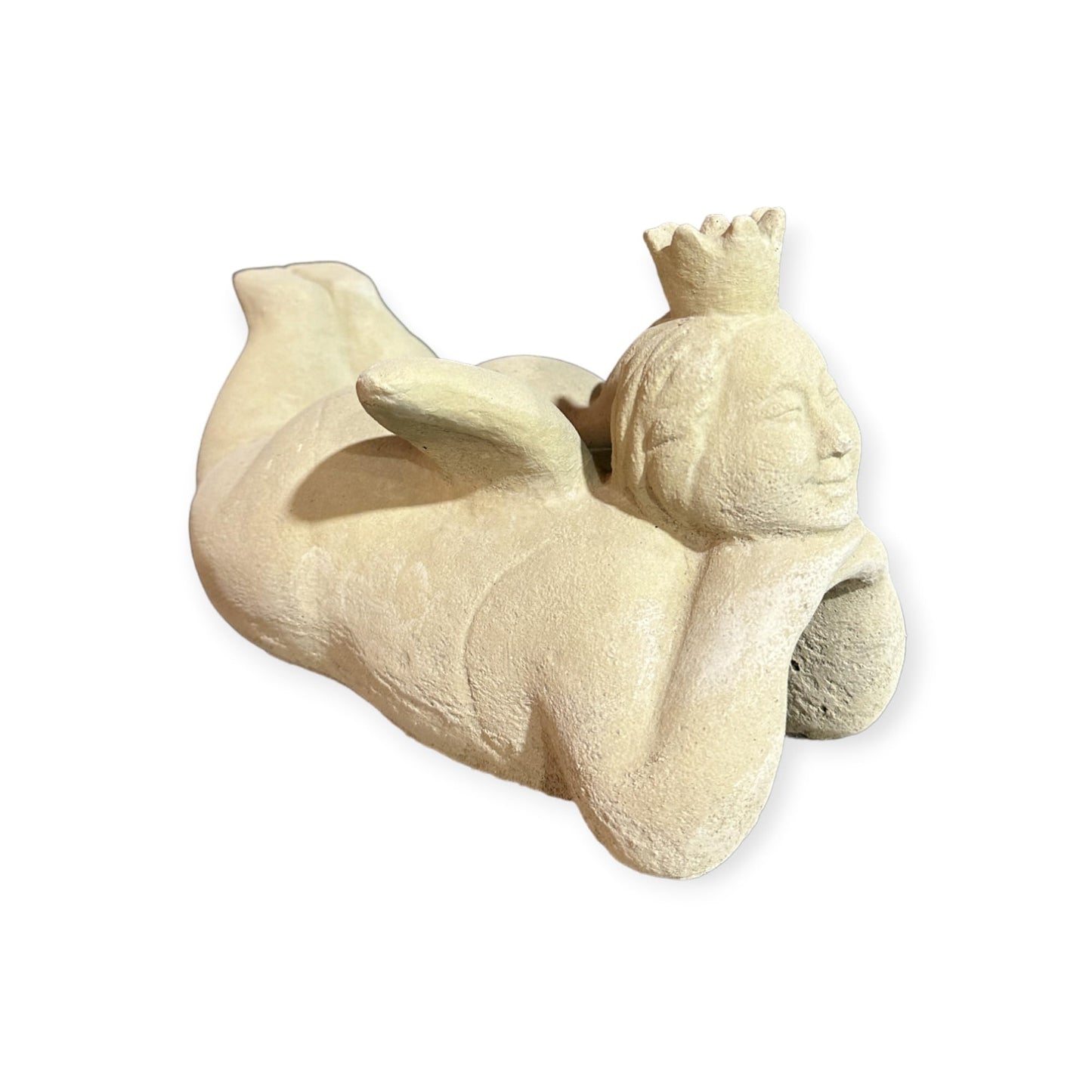 Pummelprinzessin mit Krone - Massiver Steinguss, Handgefertigt in Deutschland, 8,4 kg, H/B/T 18/18/33