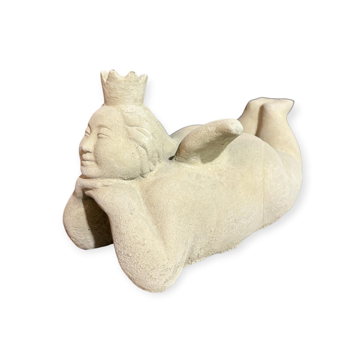 Pummelprinzessin mit Krone - Massiver Steinguss, Handgefertigt in Deutschland, 8,4 kg, H/B/T 18/18/33