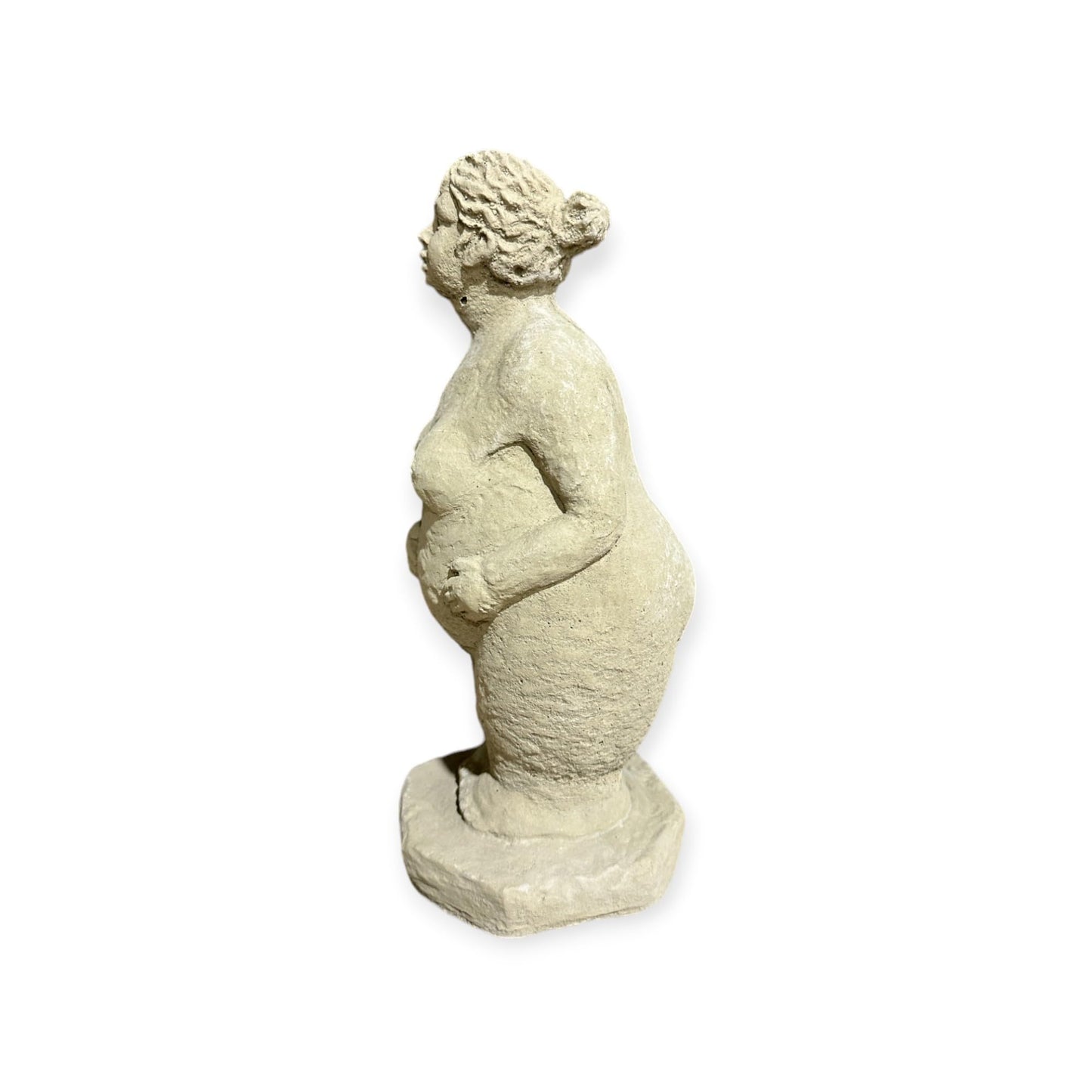 Elegante Steinfigur - Dicke Dame mit Zöpfen (H/B/T: 33/14/14 cm, 5,5 kg)