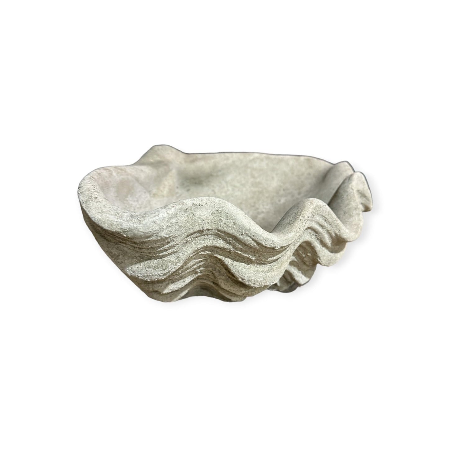 Vogeltränke Muschel - Handgefertigt aus frostresistentem Beton (Höhe 13cm / Breite 39cm / Tiefe 26cm)