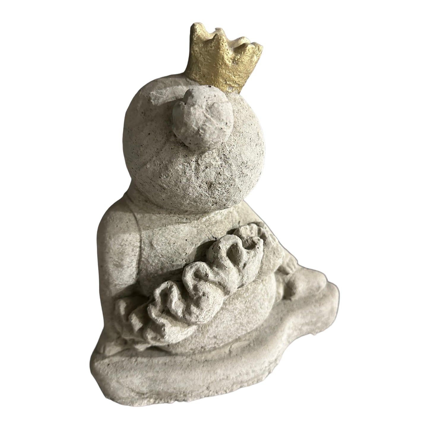 Elegante Frostbeständige Ballerina Skulptur mit Goldener Krone - Handgefertigt in Deutschland Steinfigur aus massivem Steinguss
