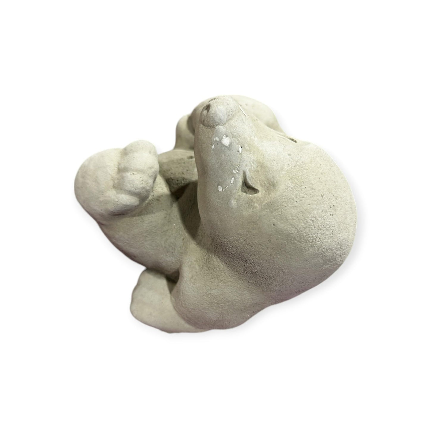 Verspielter Maulwurf auf dem Rücken liegend - Robuste Steinguss-Skulptur Maße (H/B/T): 14/15/16 cm