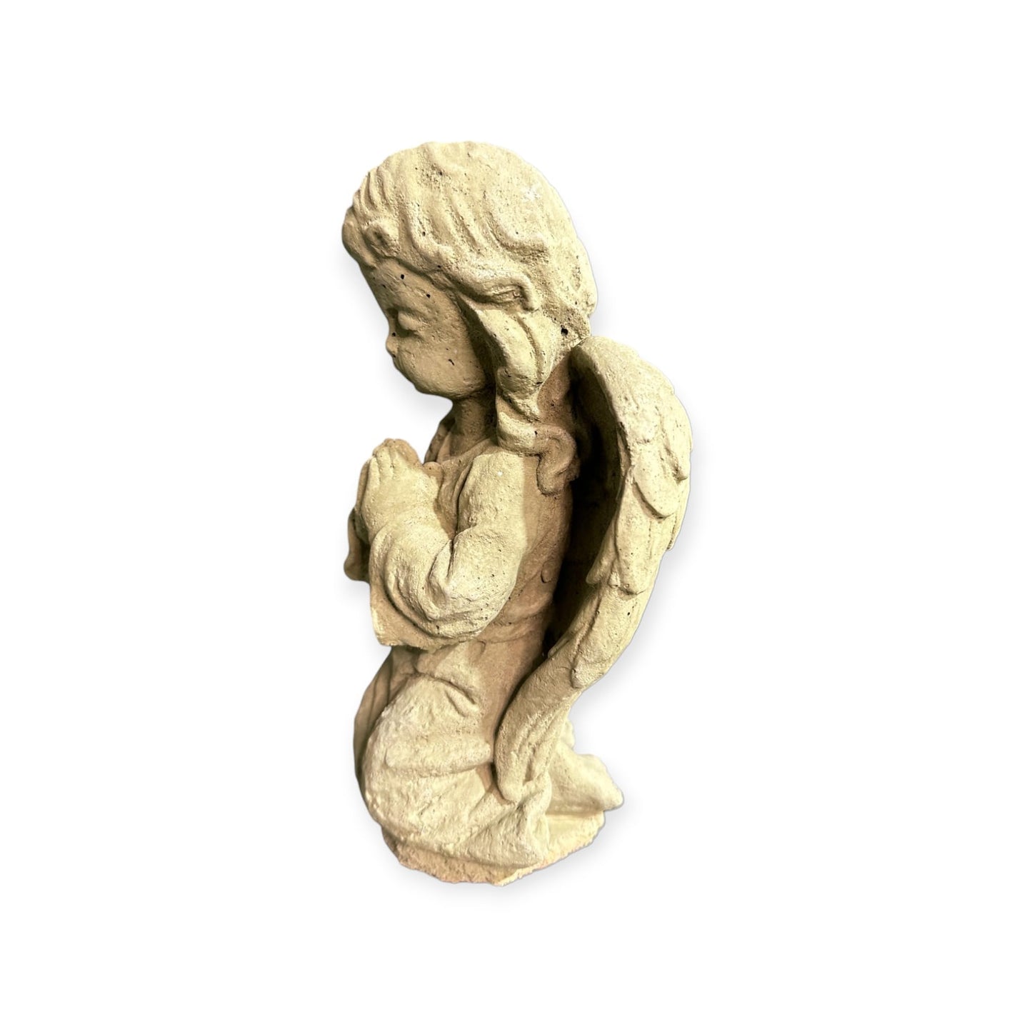 Kleiner Engel knieend - Steinfigur aus hochwertigem Steinguss (Beton)