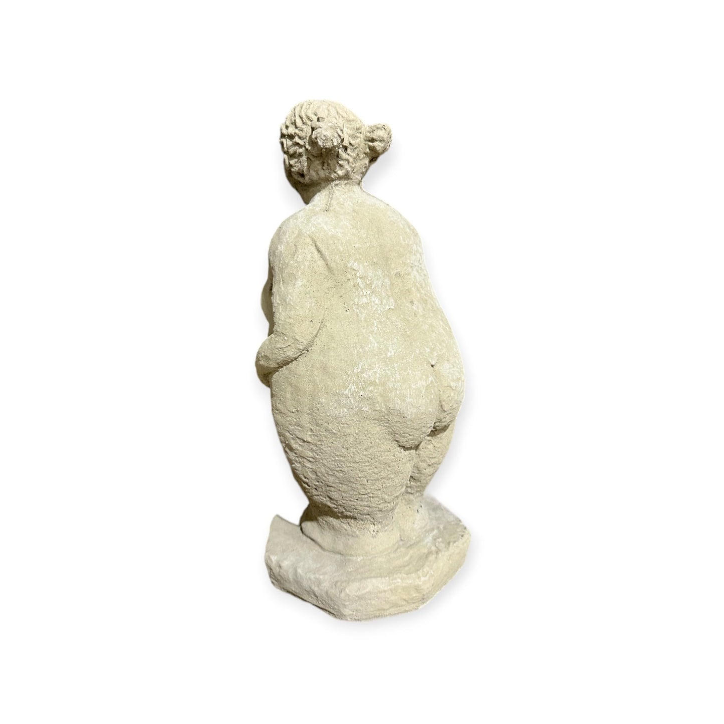Elegante Steinfigur - Dicke Dame mit Zöpfen (H/B/T: 33/14/14 cm, 5,5 kg)