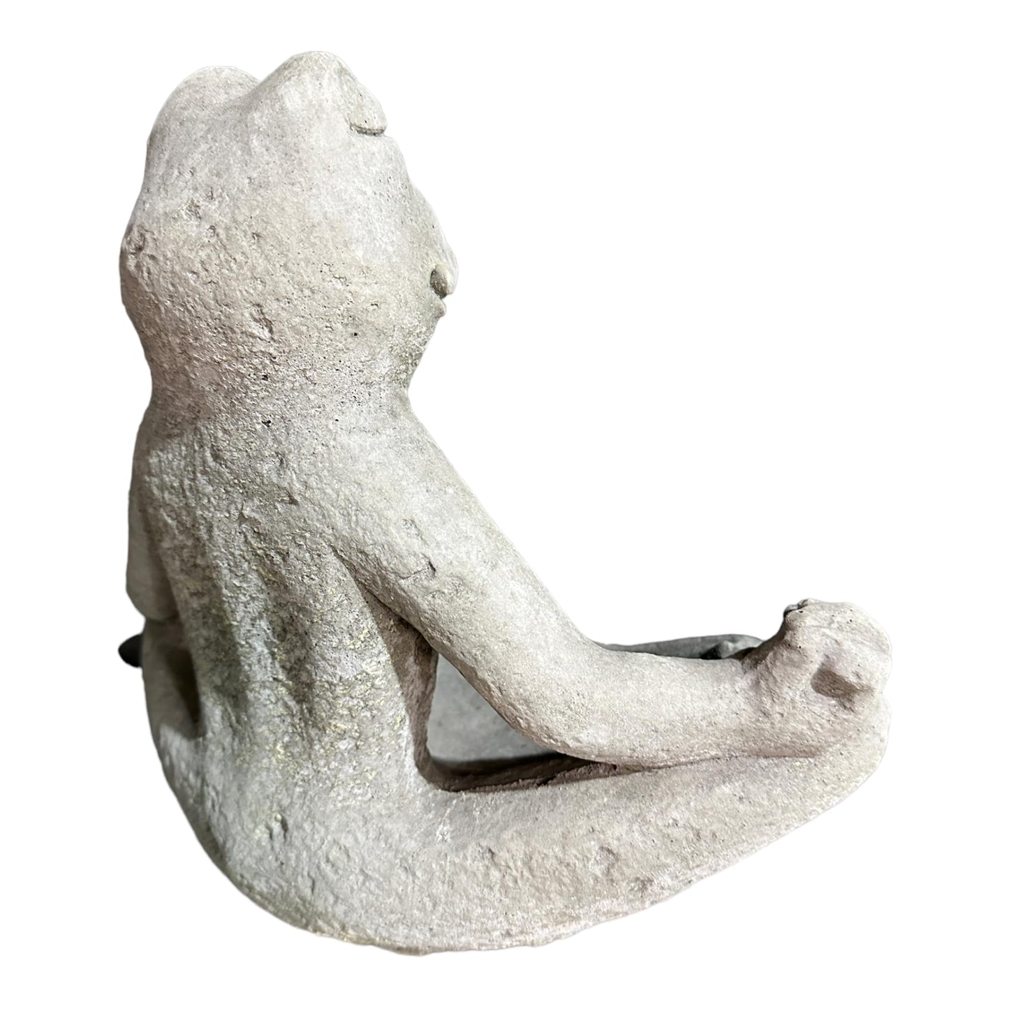 Frosch Rudi in Yogahaltung, Steinfiguren für Terrasse und Garten aus eigener Produktion