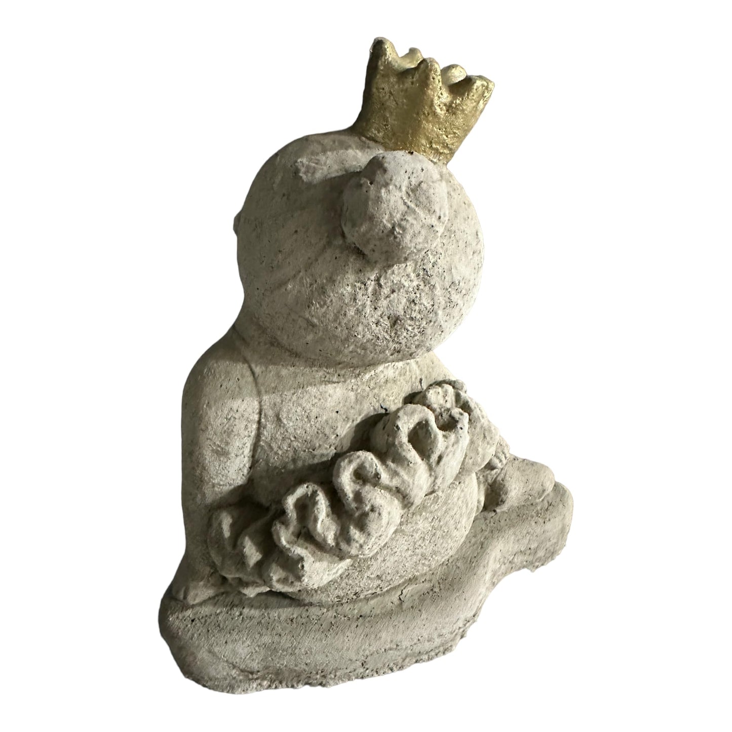 Elegante Frostbeständige Ballerina Skulptur mit Goldener Krone - Handgefertigt in Deutschland Steinfigur aus massivem Steinguss
