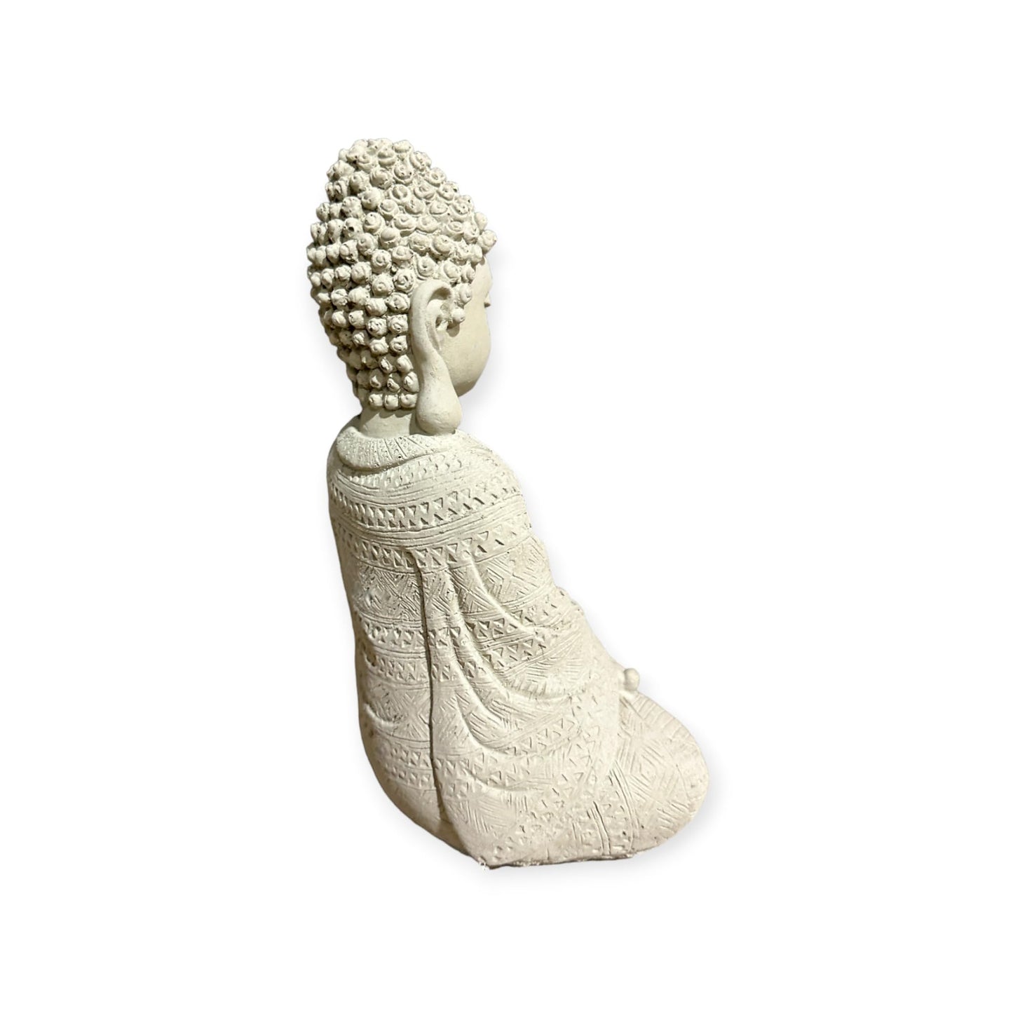 Frostsichere sitzende Buddha Steinfigur - Handgefertigt in Deutschland - H 22cm x B 14cm x T 8cm