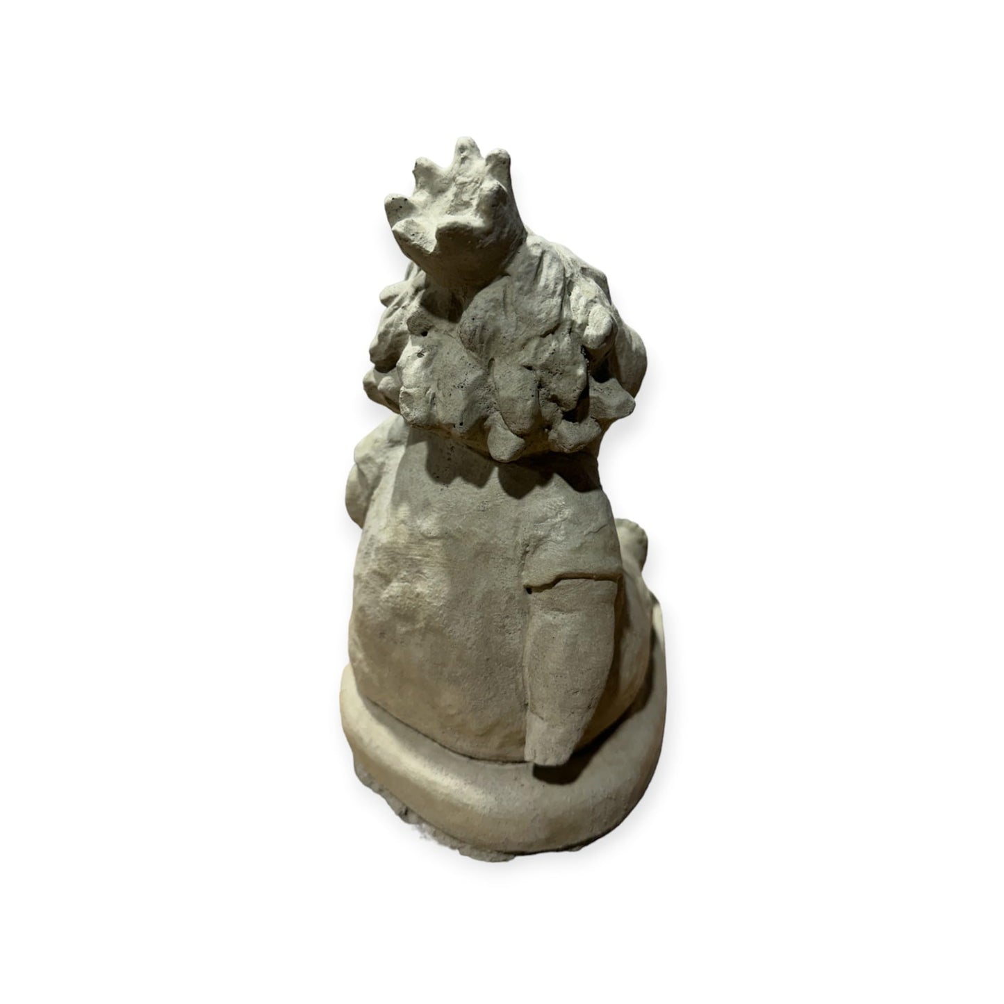 Elegante Ballerina Skulptur mit Krone, Natur unbemalt Sandfarben - Handgefertigt in Deutschland Maße H/B/T in cm 24/14/19 Frostsicher für Haus und Garten
